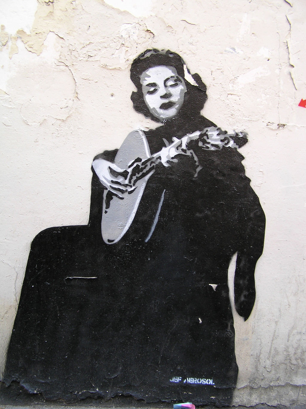 A drawing of Amália Rodrigues in Lisbon. She is considered to be the voice of Portugal, the Queen of Fado.