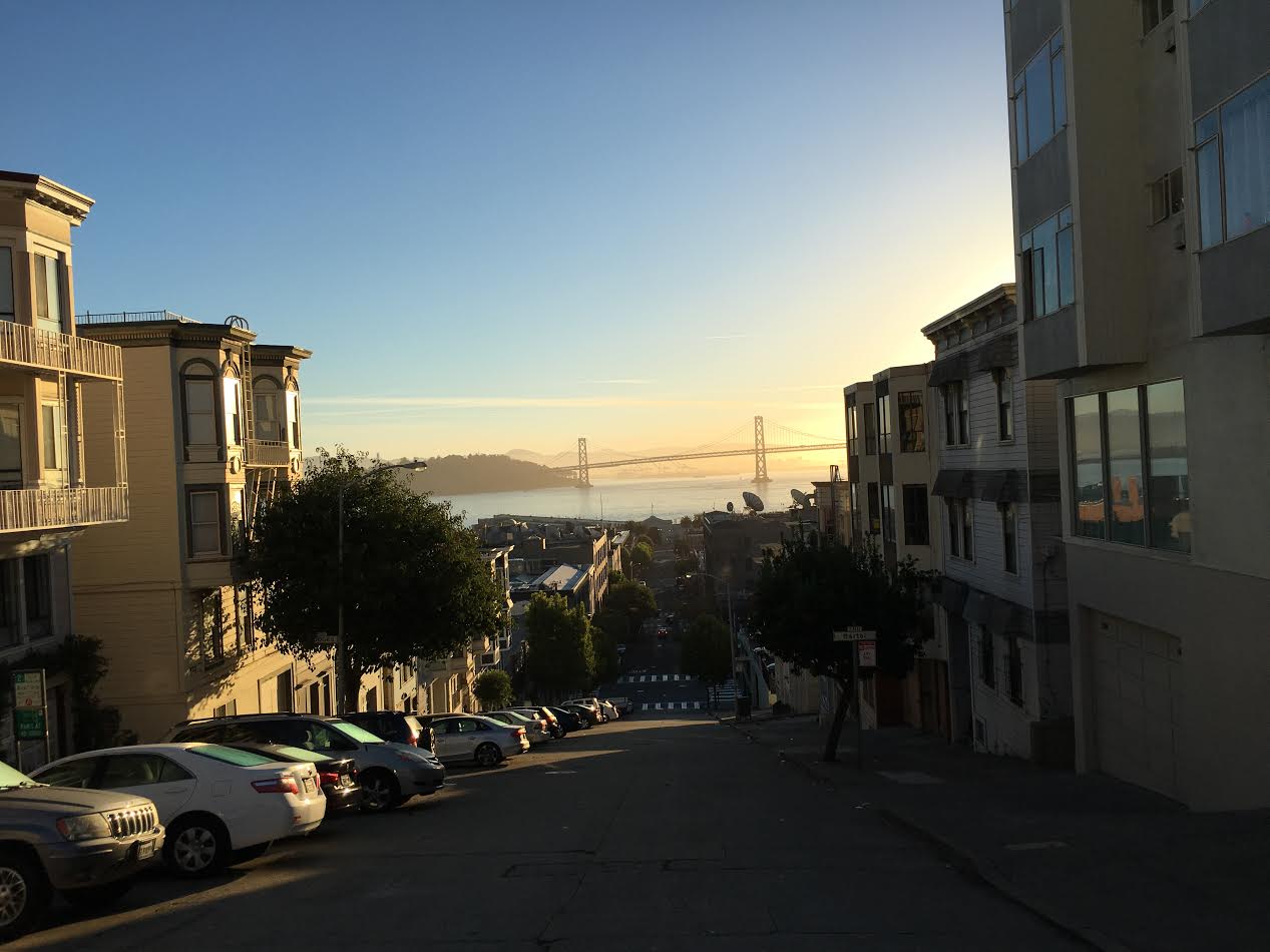 View during my way to work: Bay Bridge and Treasure Island