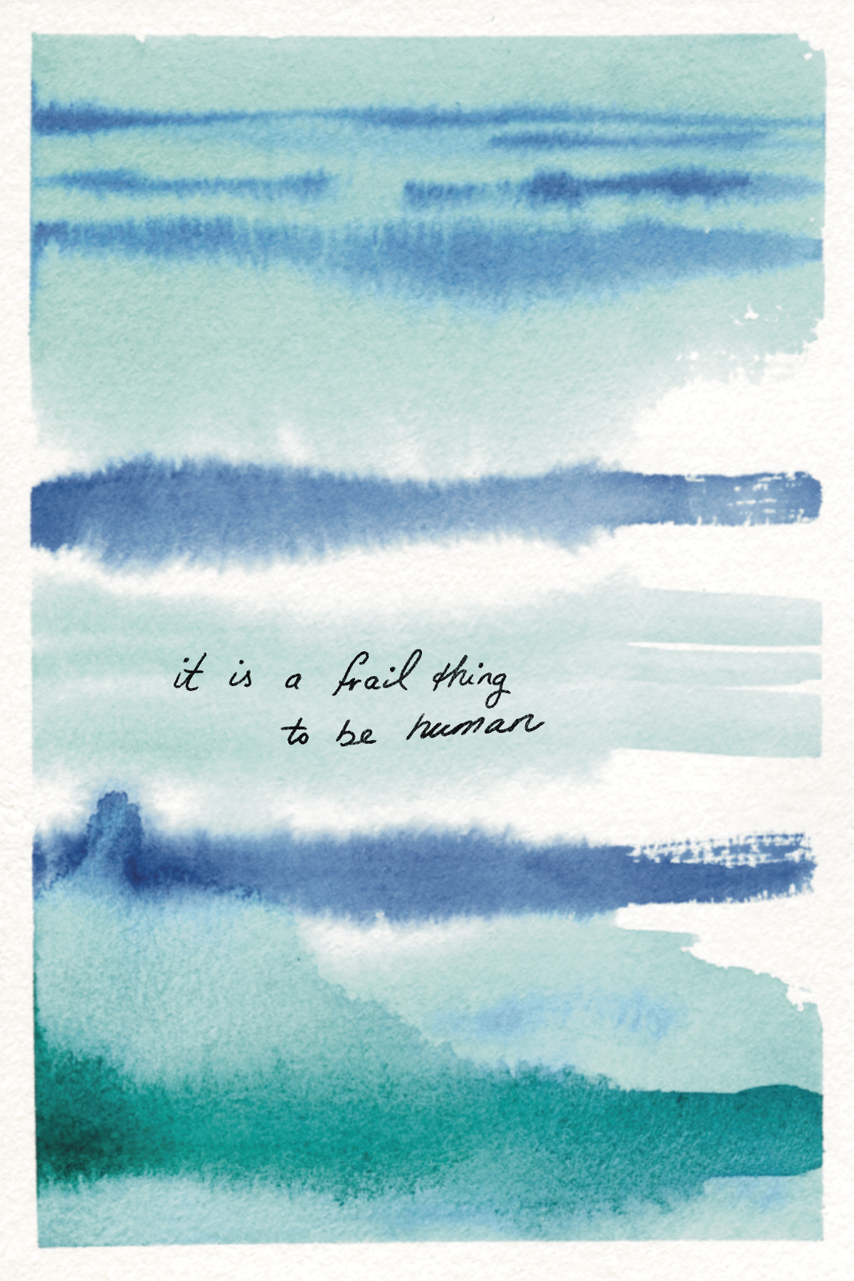 It is a frail thing to be human