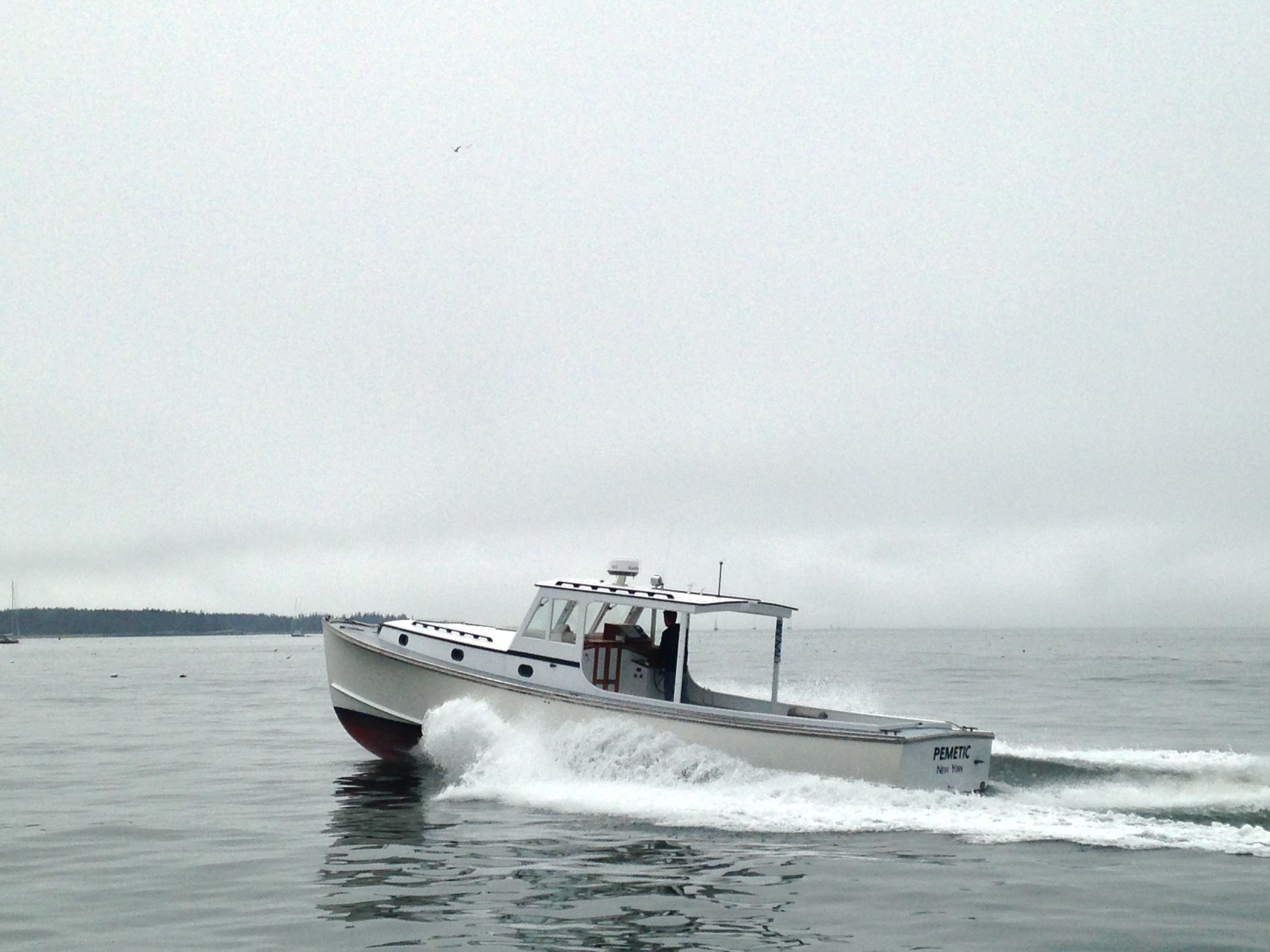 Full throttle with 260hp engine is 22 knots. A very efficient 36' hull.