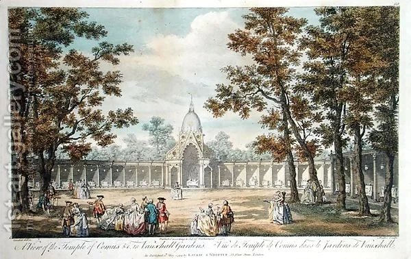 J.S.Muller after Canaletto, A View of the Temple of Comus etc, in the Vauxhall Gardens, c. 1751, engraving (David Coke collection).