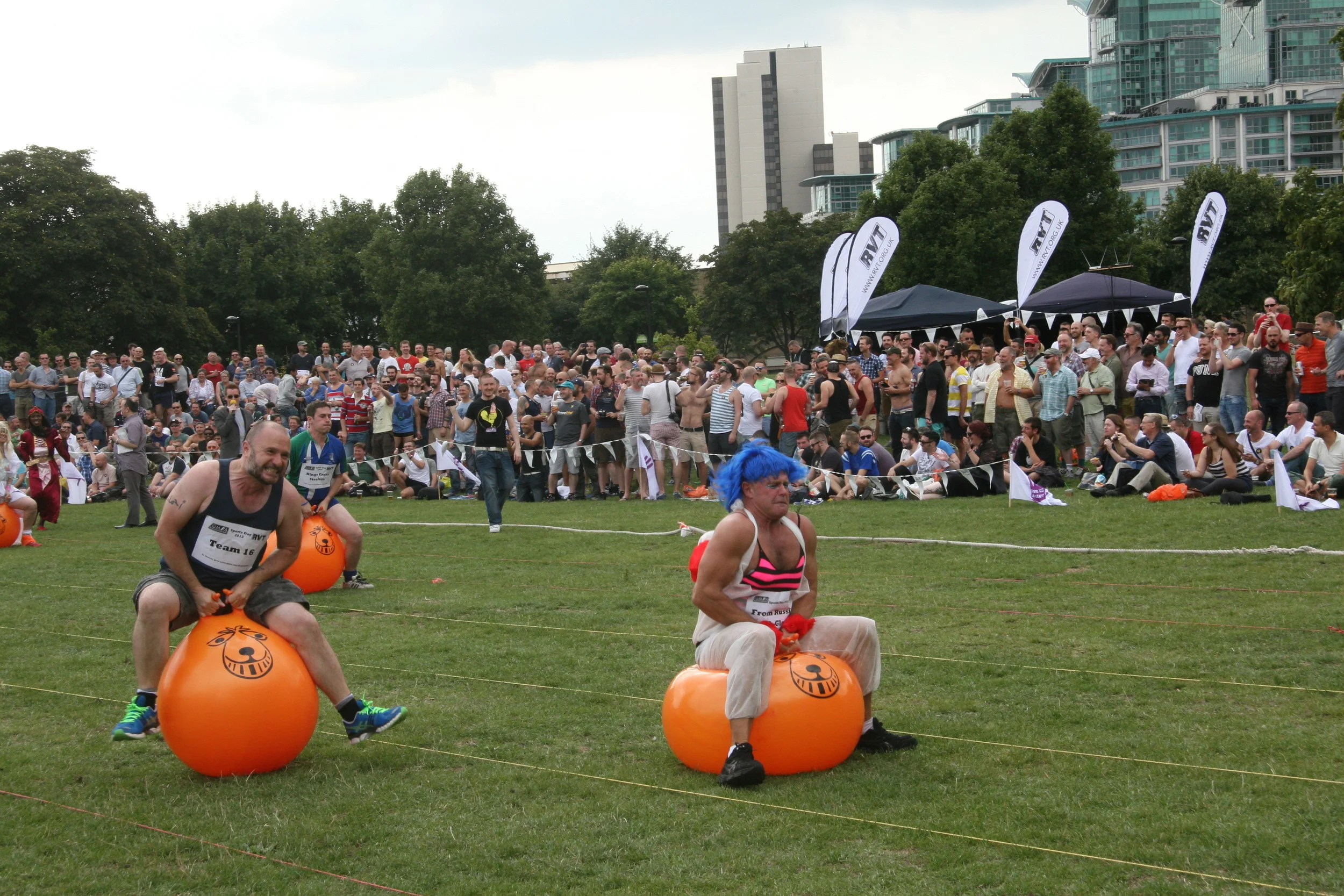 The RVT August Sports Day-ers  bouncing way