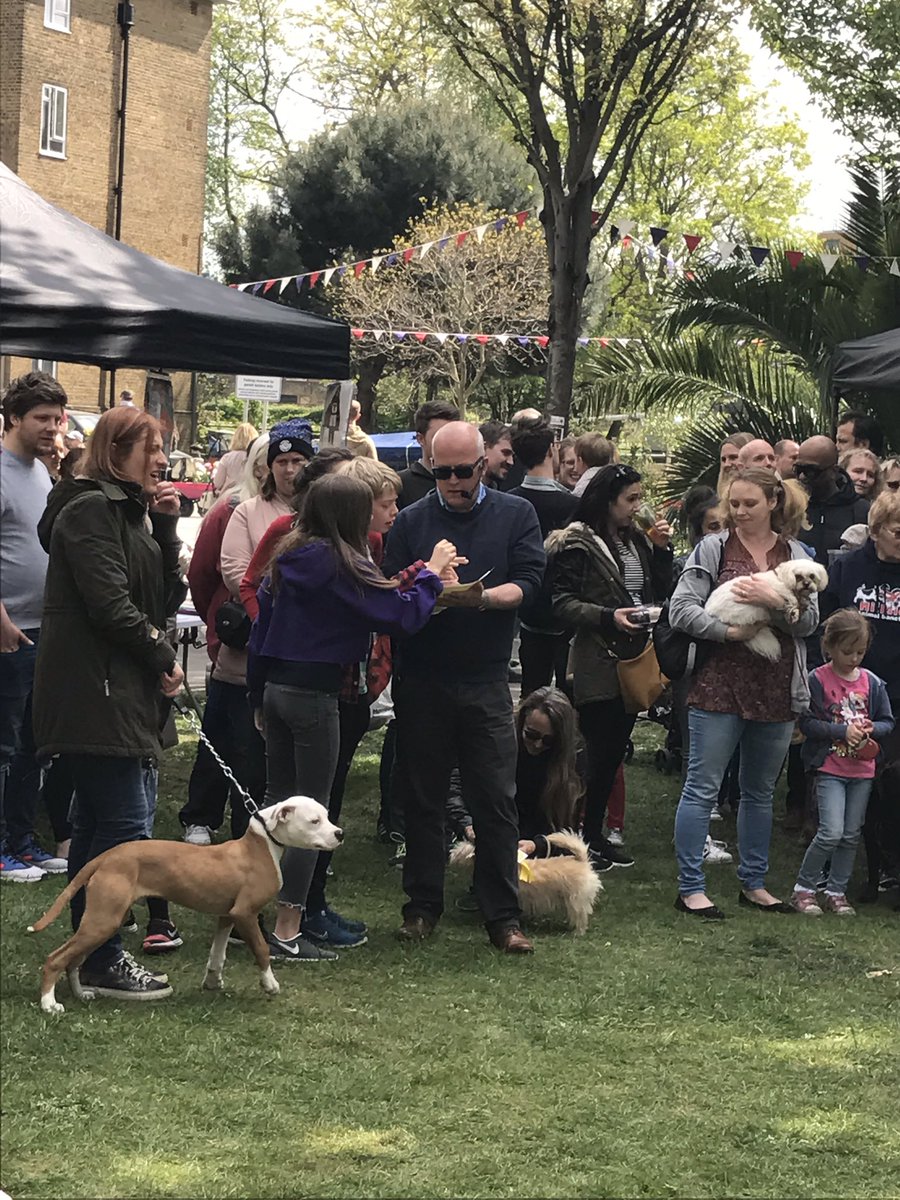 Councillor David Amos and young assistants act as the DOG SHOW judges 