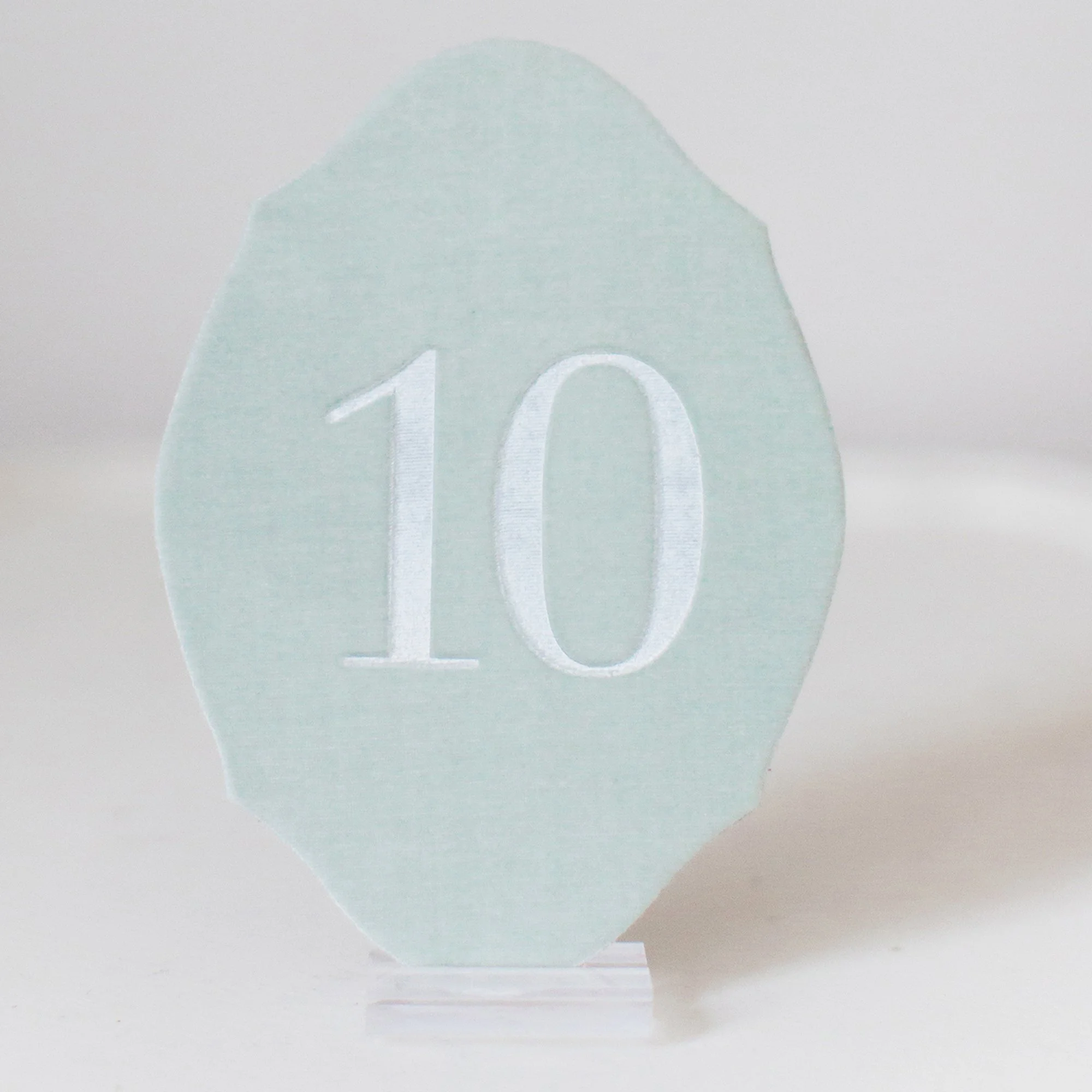Sea green velvet baby milestone marker cards oval