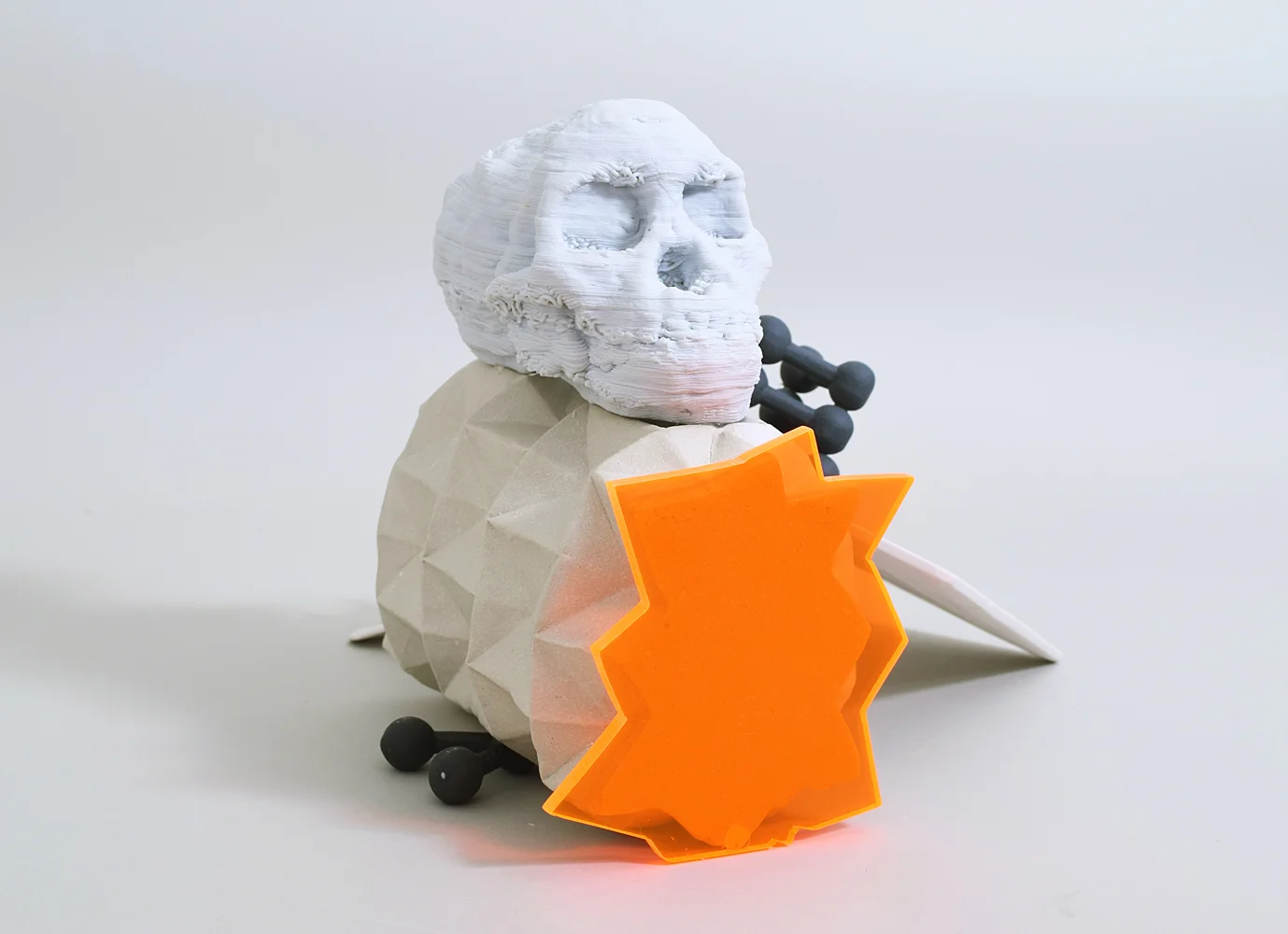 Composition with Skull and Daffodil (side view)
