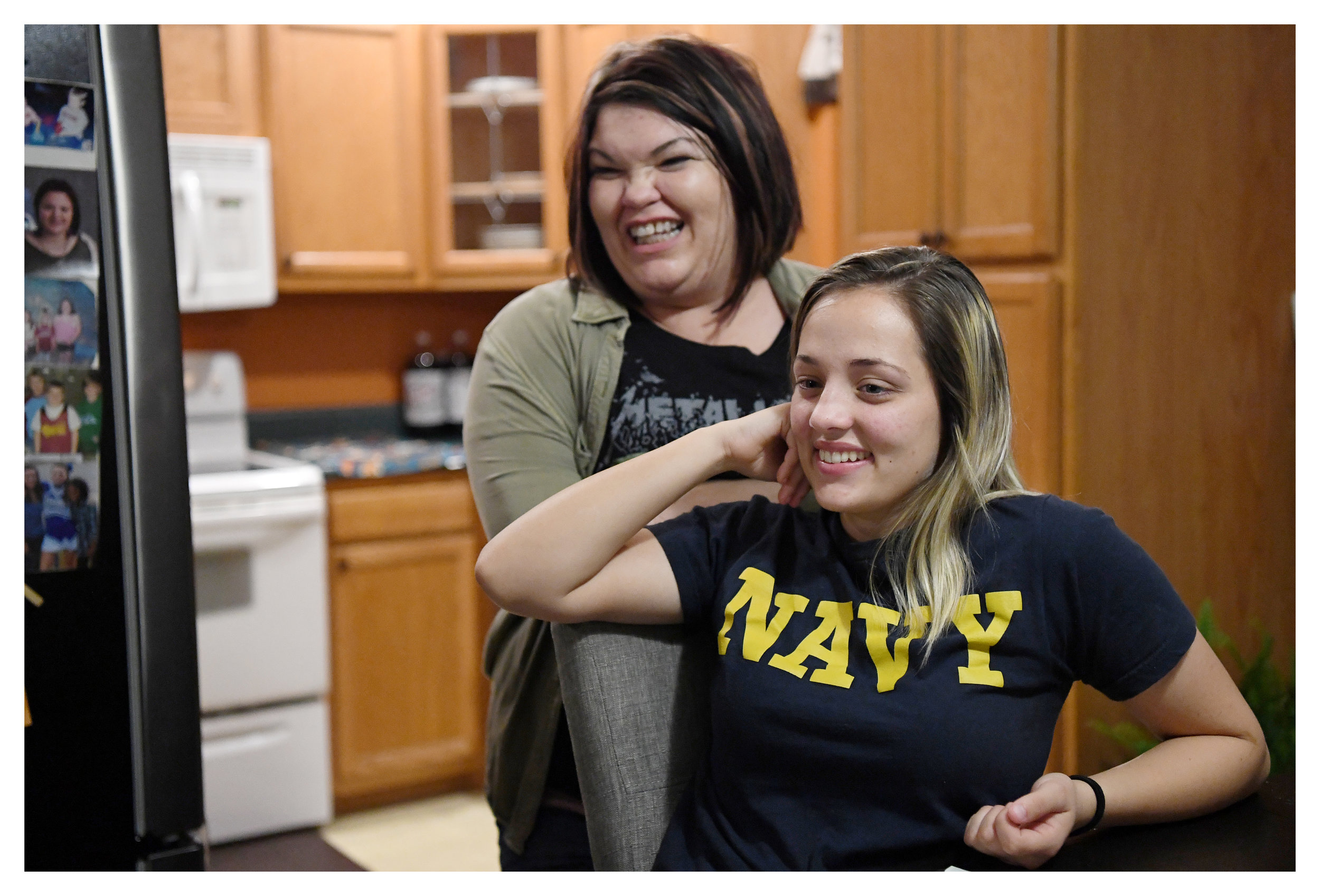  Shantel Wyatt and Mariah talk with Wyatt's daughter, November 30, 2017. Mariah found a home with the Wyatt family after staying in multiple foster homes and going through a failed adoption. She now suffers from post-traumatic stress disorder and exp