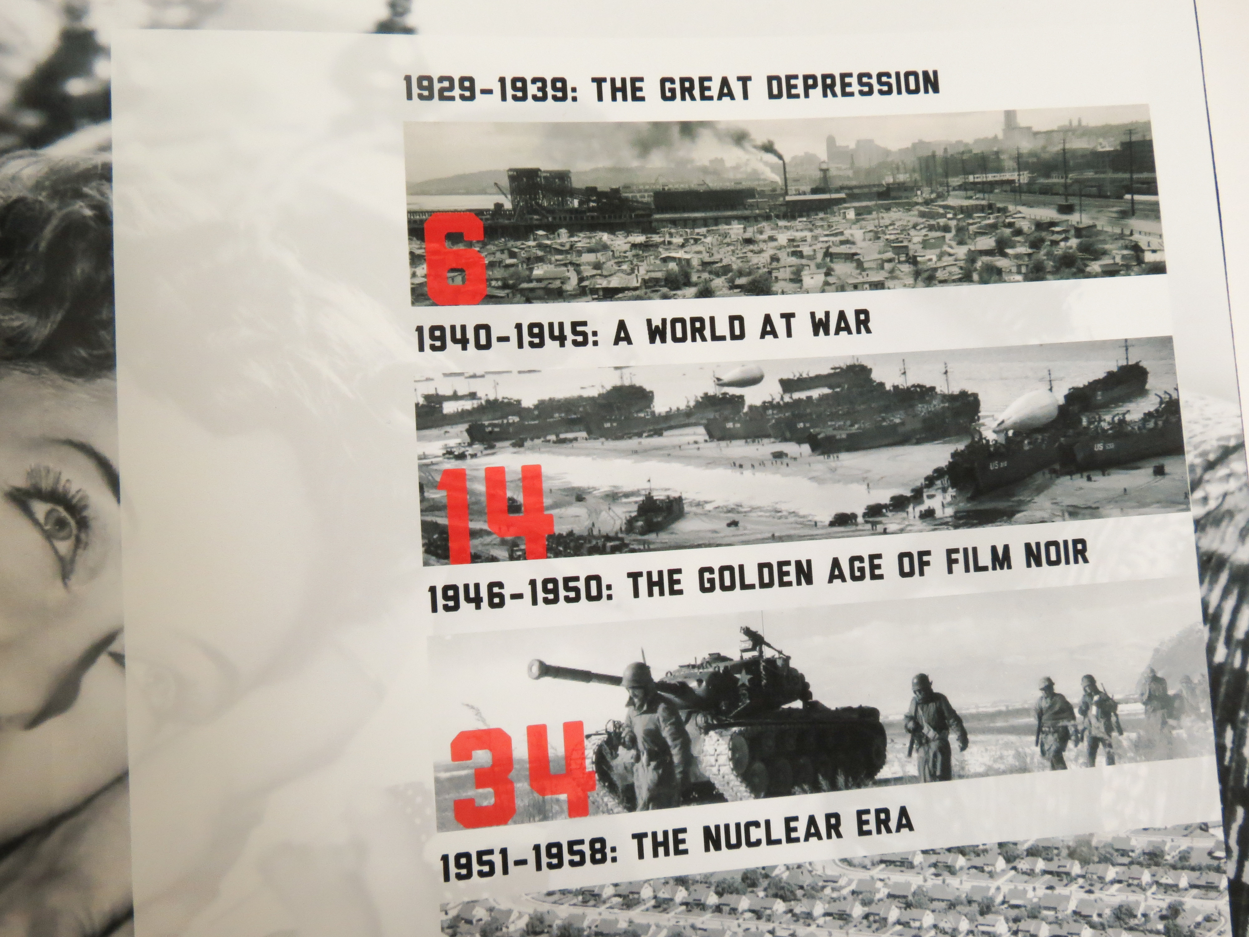 Every section of the book uses this strip format to show the contents of each chapter. Since the table of contents for the book itself shows the sections, I decided to use the historical photos that are used as backgrounds for each section as the im