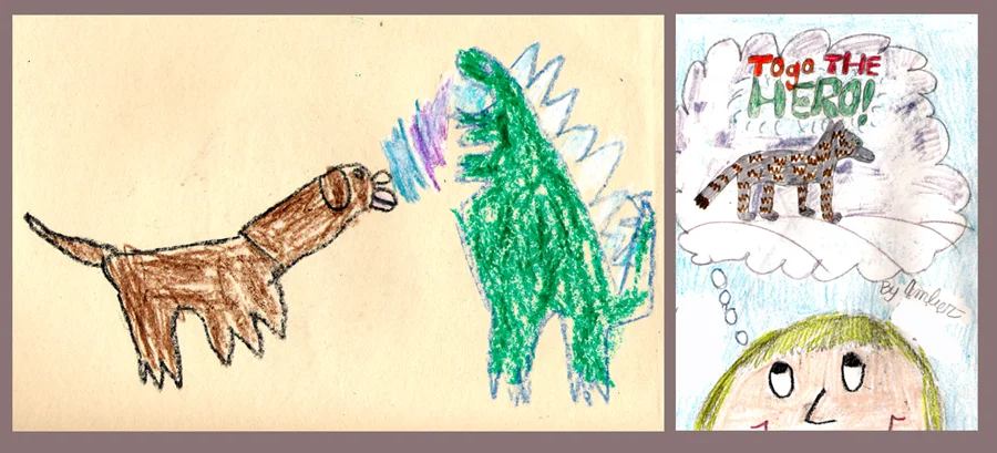 These are two great TOGO drawings. The first one features Togo vs. Godzilla. And Godzilla is my favorite monster! The second one is just plain good!