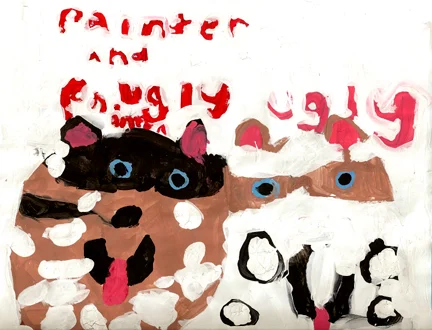 Here is a very nice painting of PAINTER AND UGLY by Jamie.