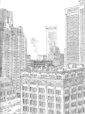 I did this drawing over the course of a few days in San Francisco.