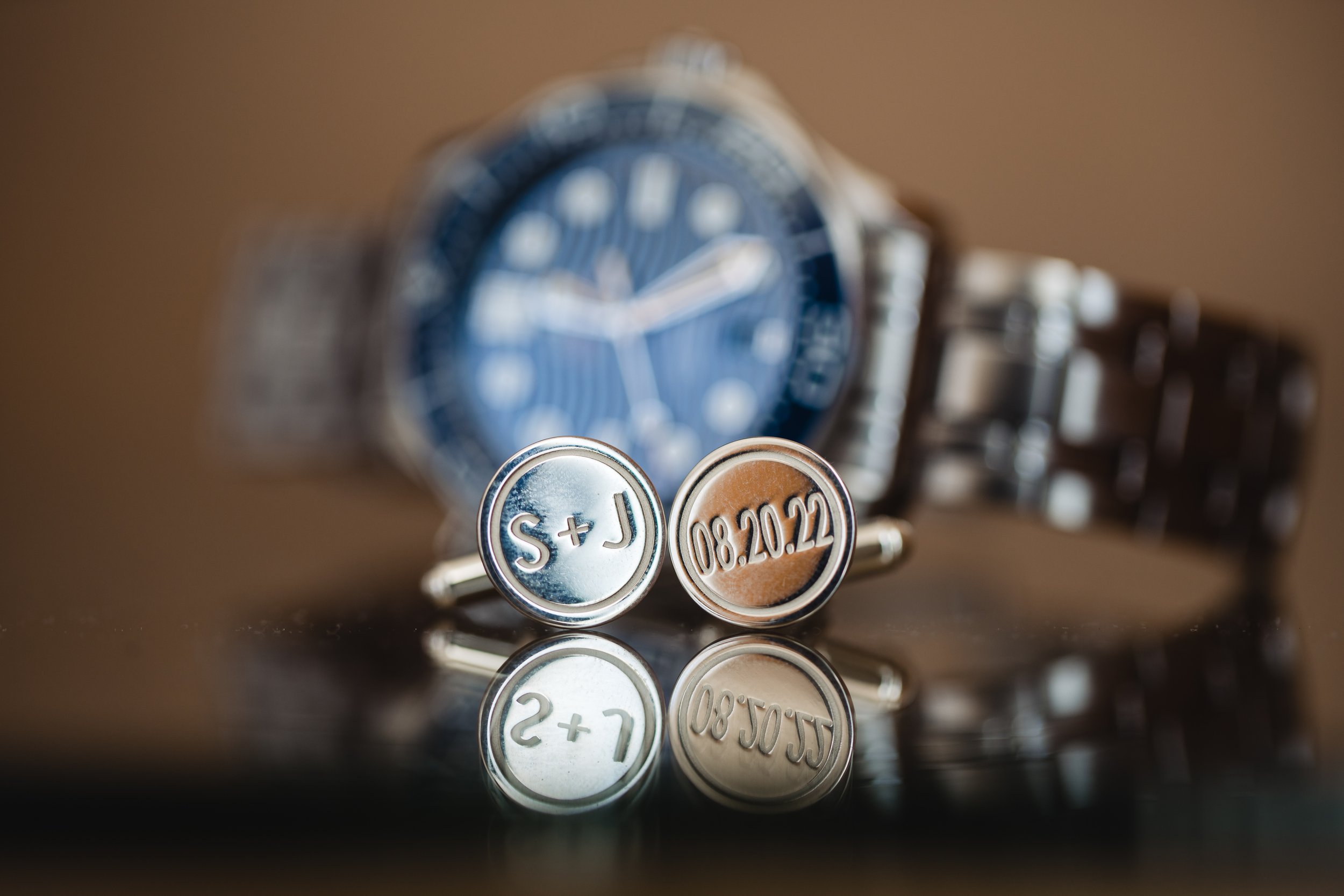 groom's custom cufflinks