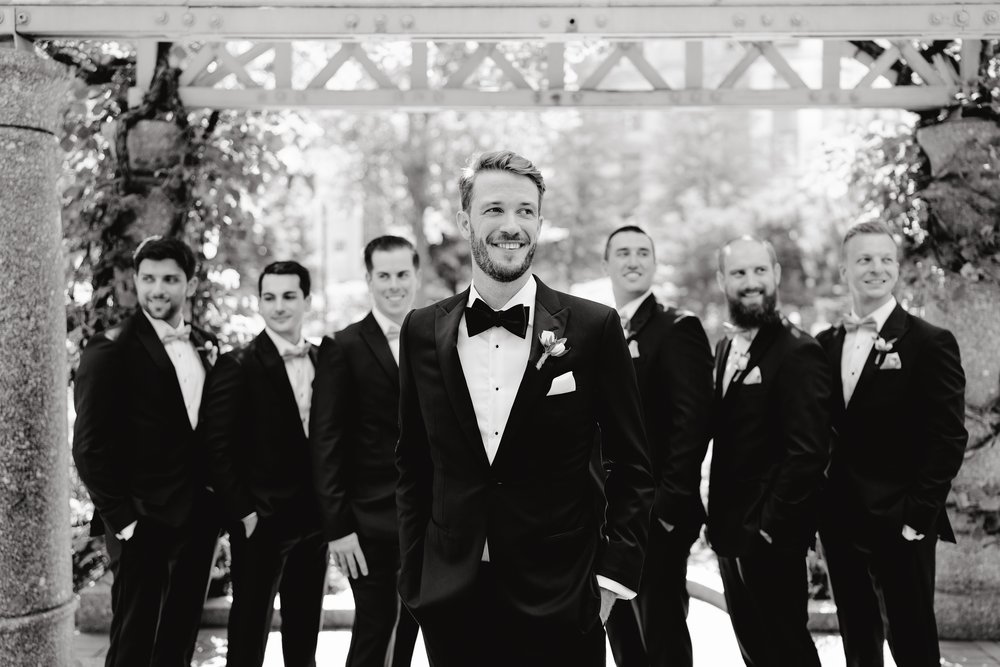 black and white groomsmen portrait