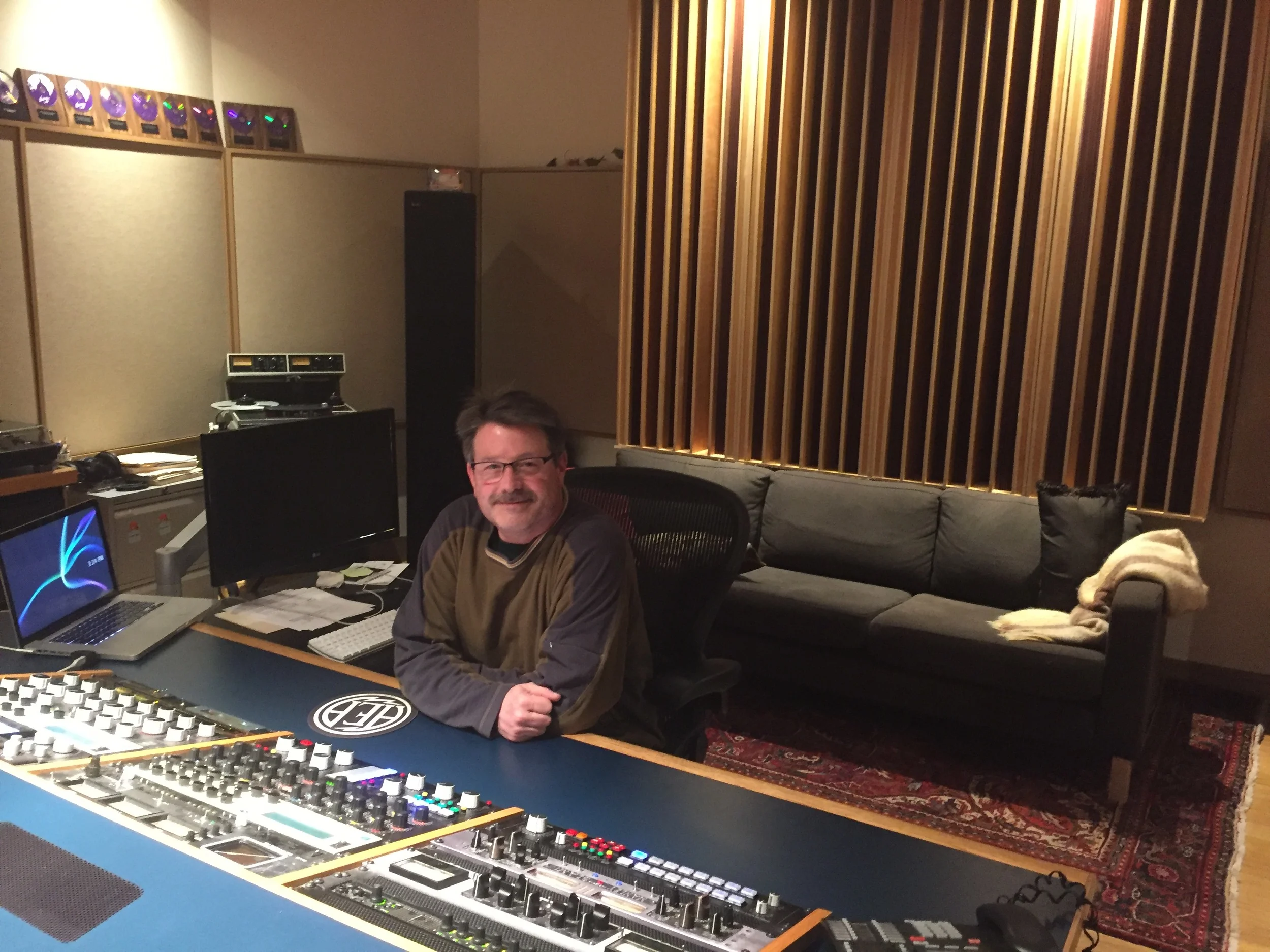Randy LeRoy at the mastering board in Suite A, Airshow Mastering, Takoma Park