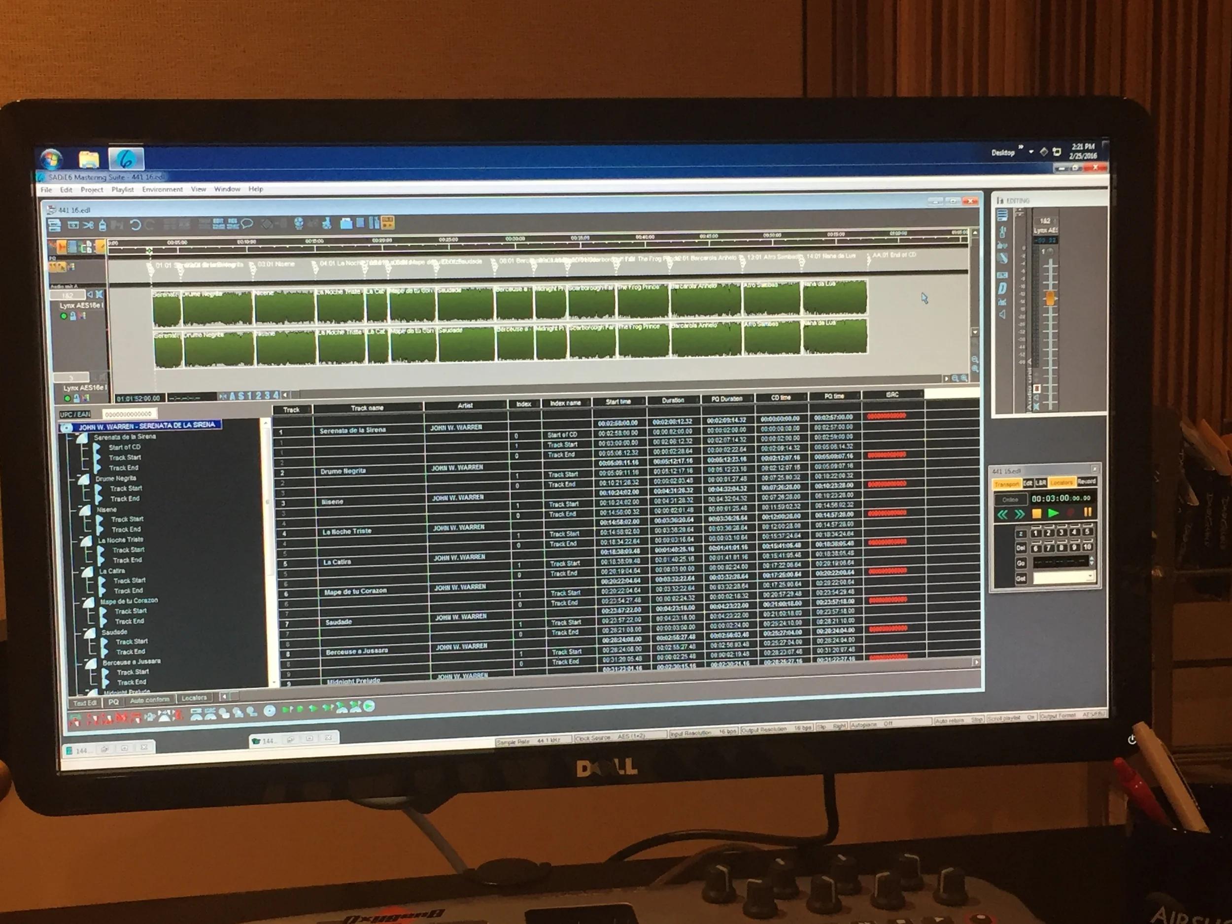 Mastered tracks for Serenata de la Sirena