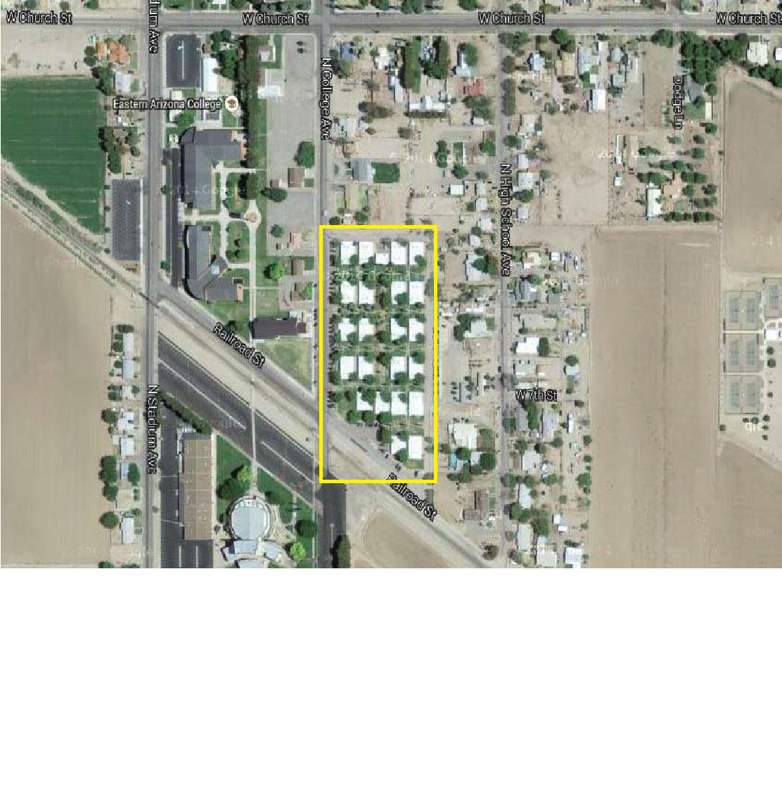 The Village is across the street from the Eastern Arizona College