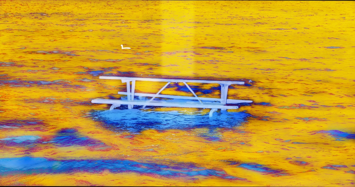 Pascaline Doucin-Dahlke Picnic Table In The Water