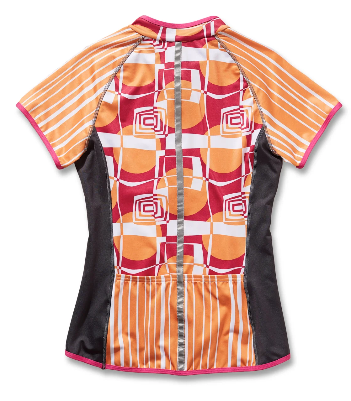 Pedal Beat Women's Cycling Jersey, rear view with reflective trim
