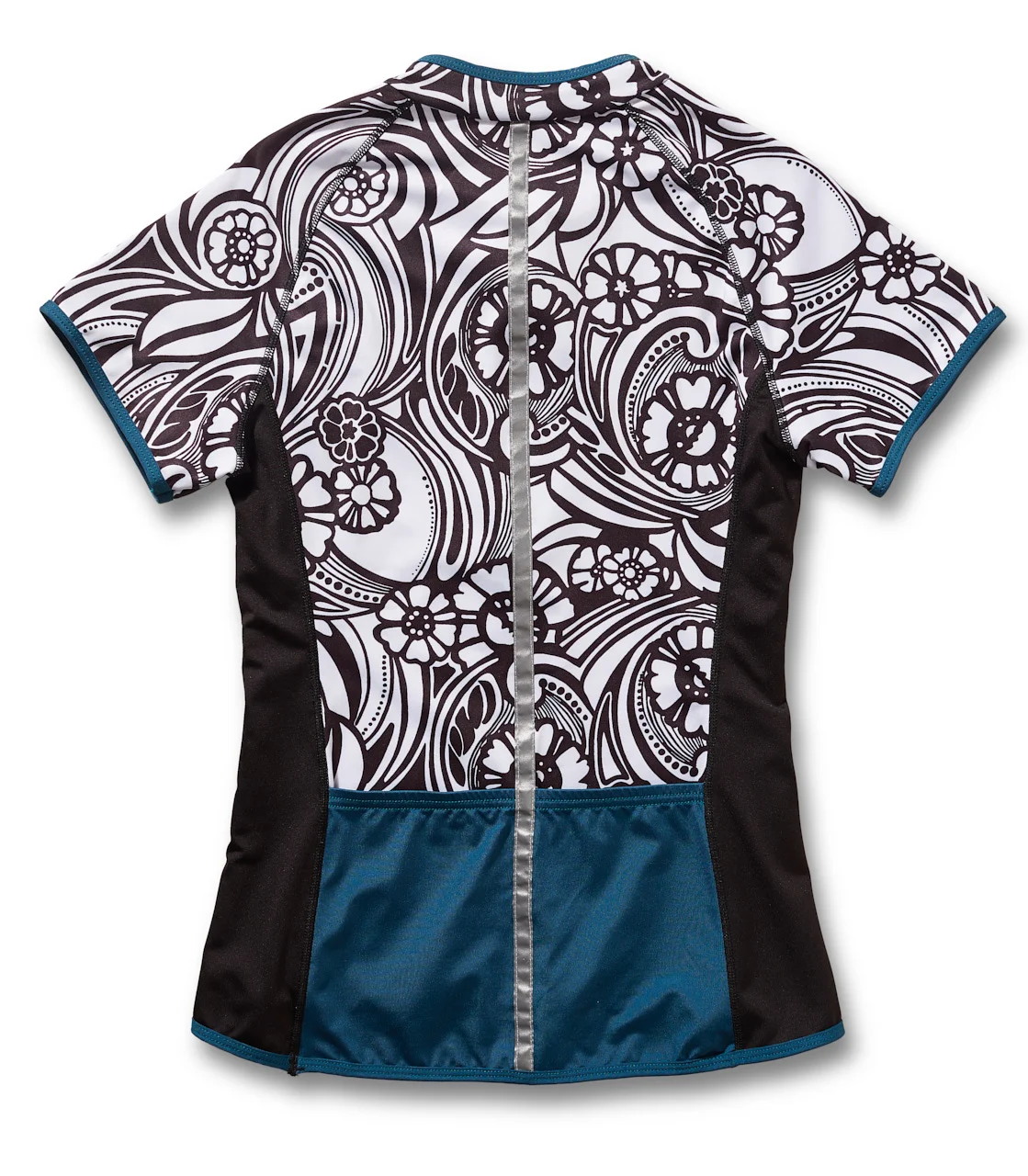 Lady Luck Womens Cycling Jersey, rear view with reflective trim