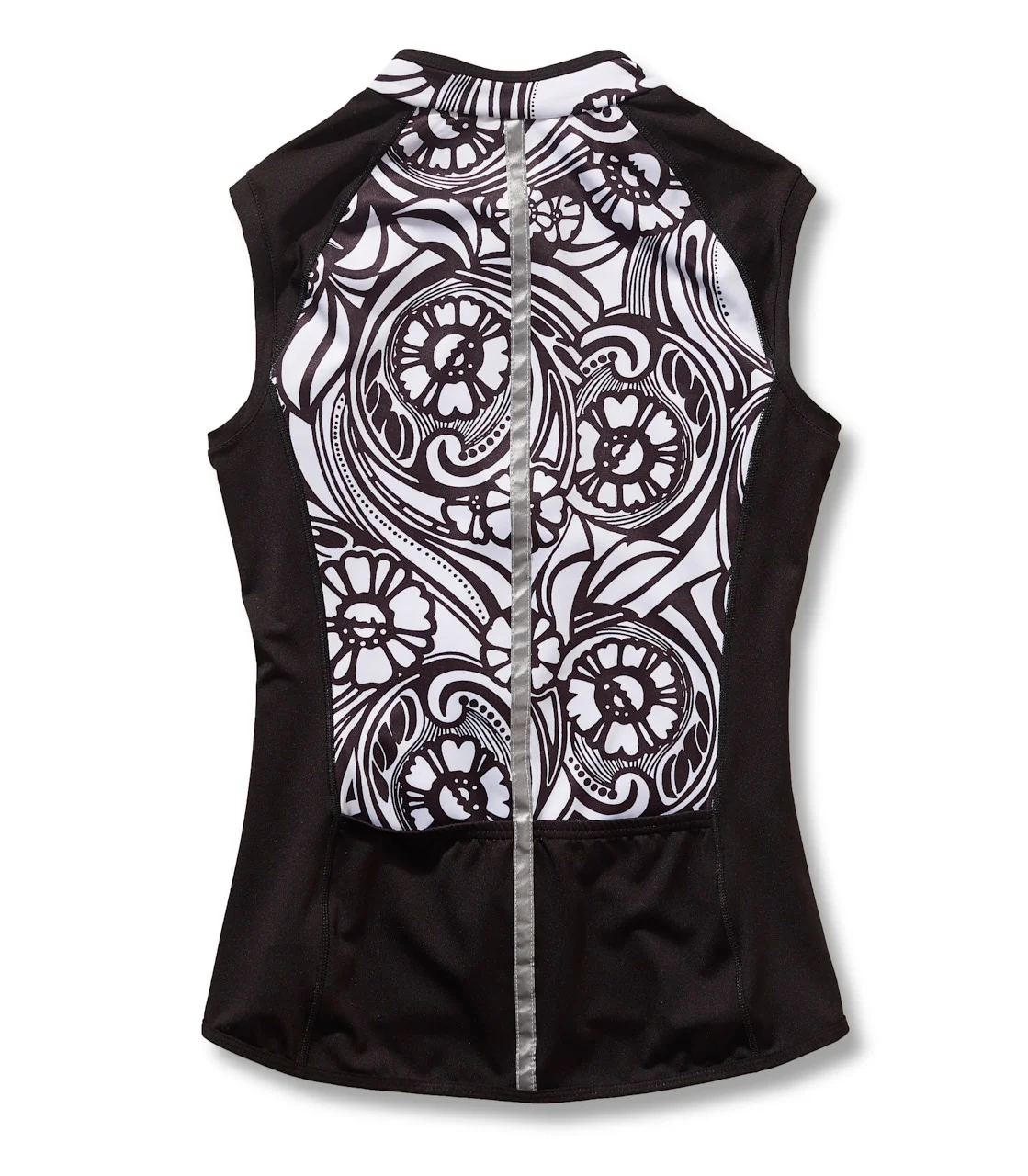 Lady Luck Full Zip Sleeveless Jersey, rear view with reflective trim