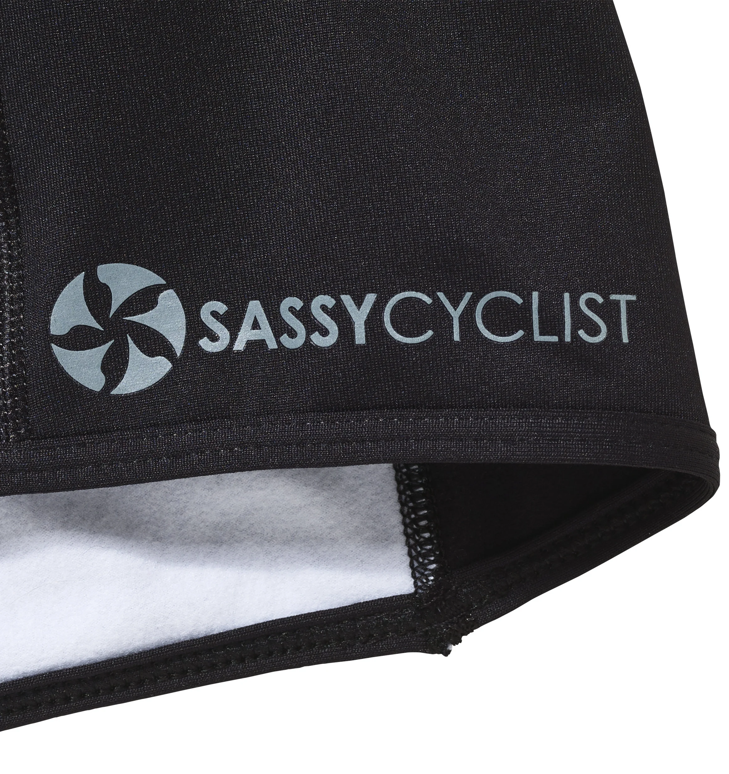 Copy of Copy of Copy of SassyCyclist logo on side panel of women's cycling jersey
