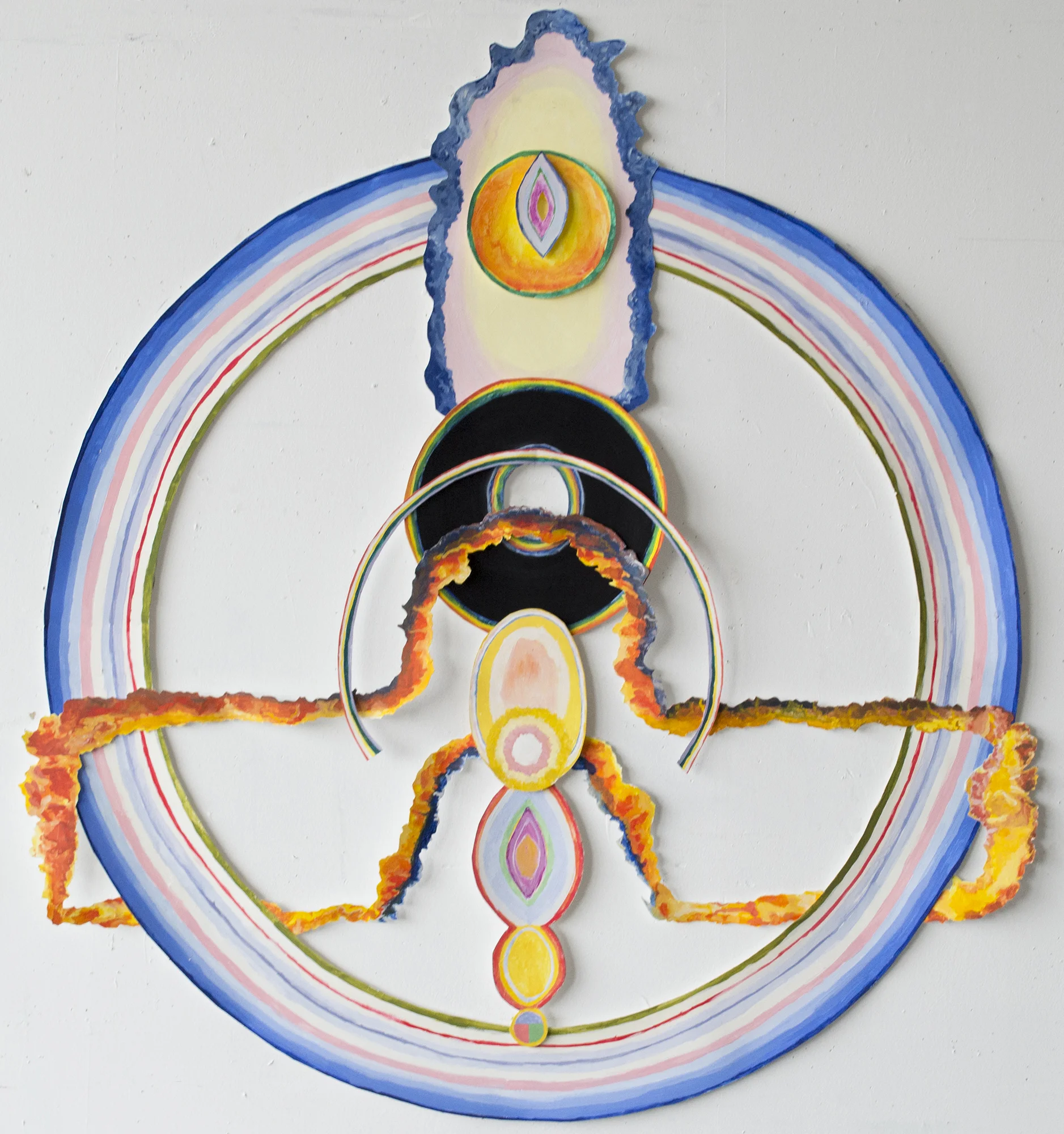 End Times, 2016, gouache on paper construction, 42 x 39 inches