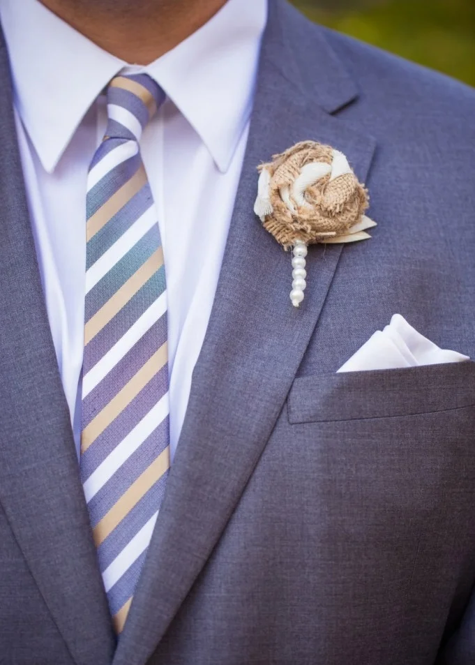 Burlap Boutonnière