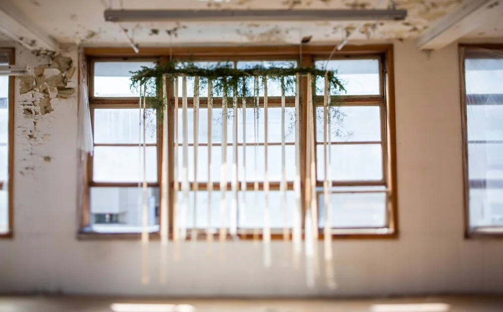 Hanging Greenery Wall for Wedding Ceremony