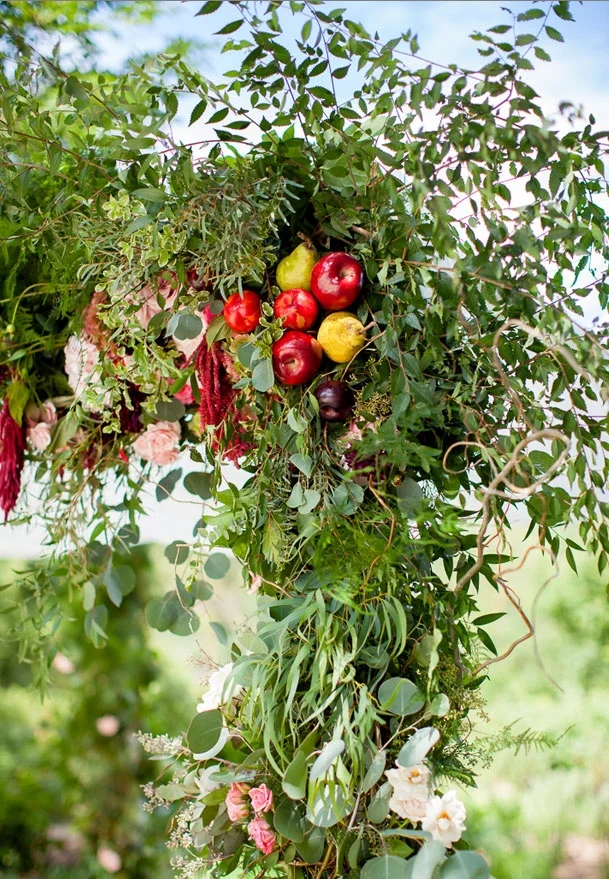 Fruits and Flowers for Wedding Ceremony Arch