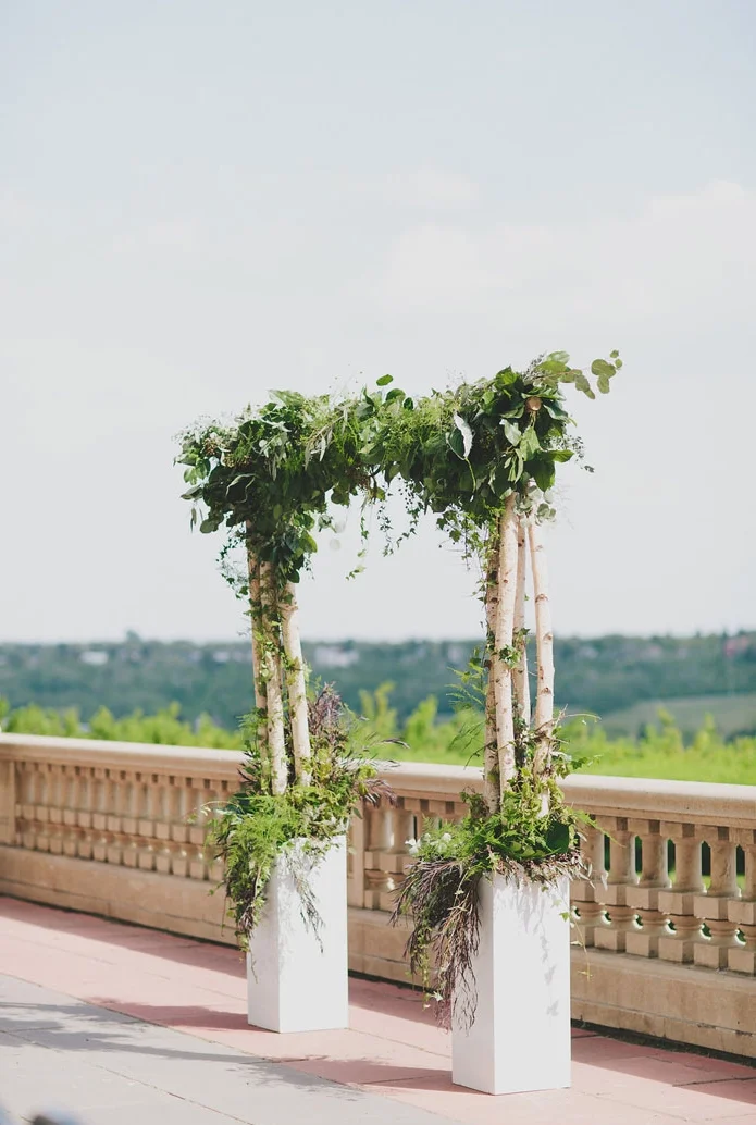 Handcrafted Wedding Ceremony Arch with Greenery