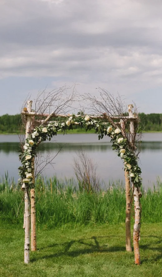 Birch and Curly Willow Flower Arch
