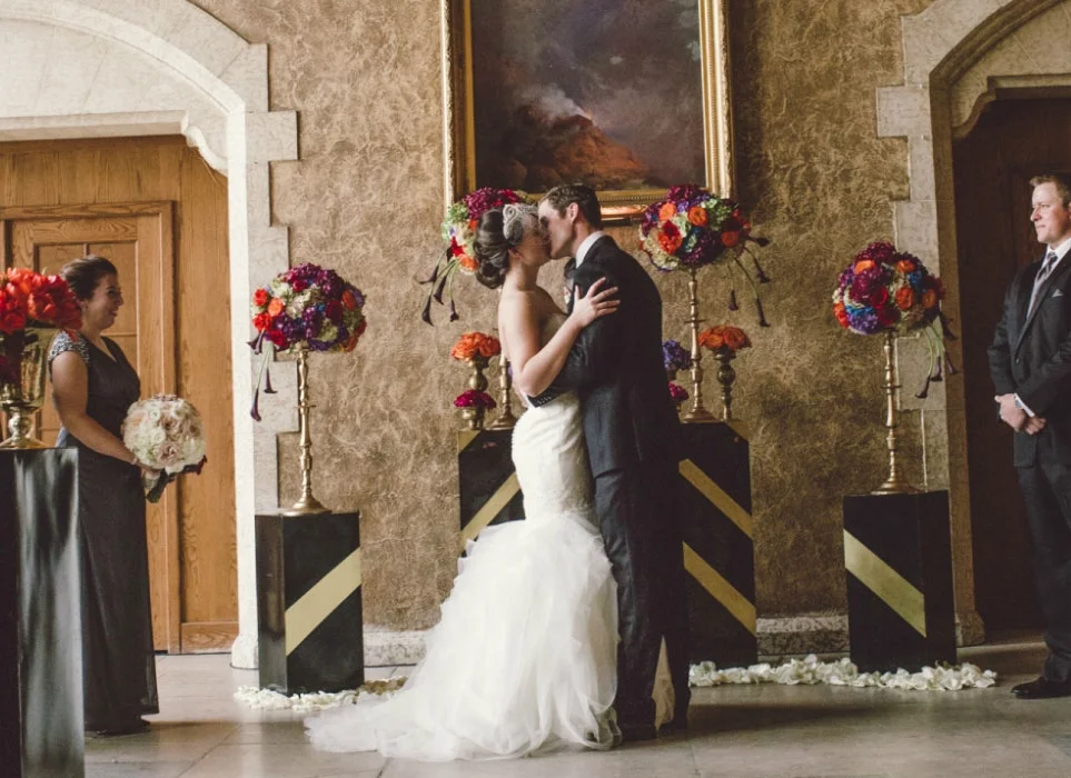 Bright and Colourful Wedding Ceremony Flowers