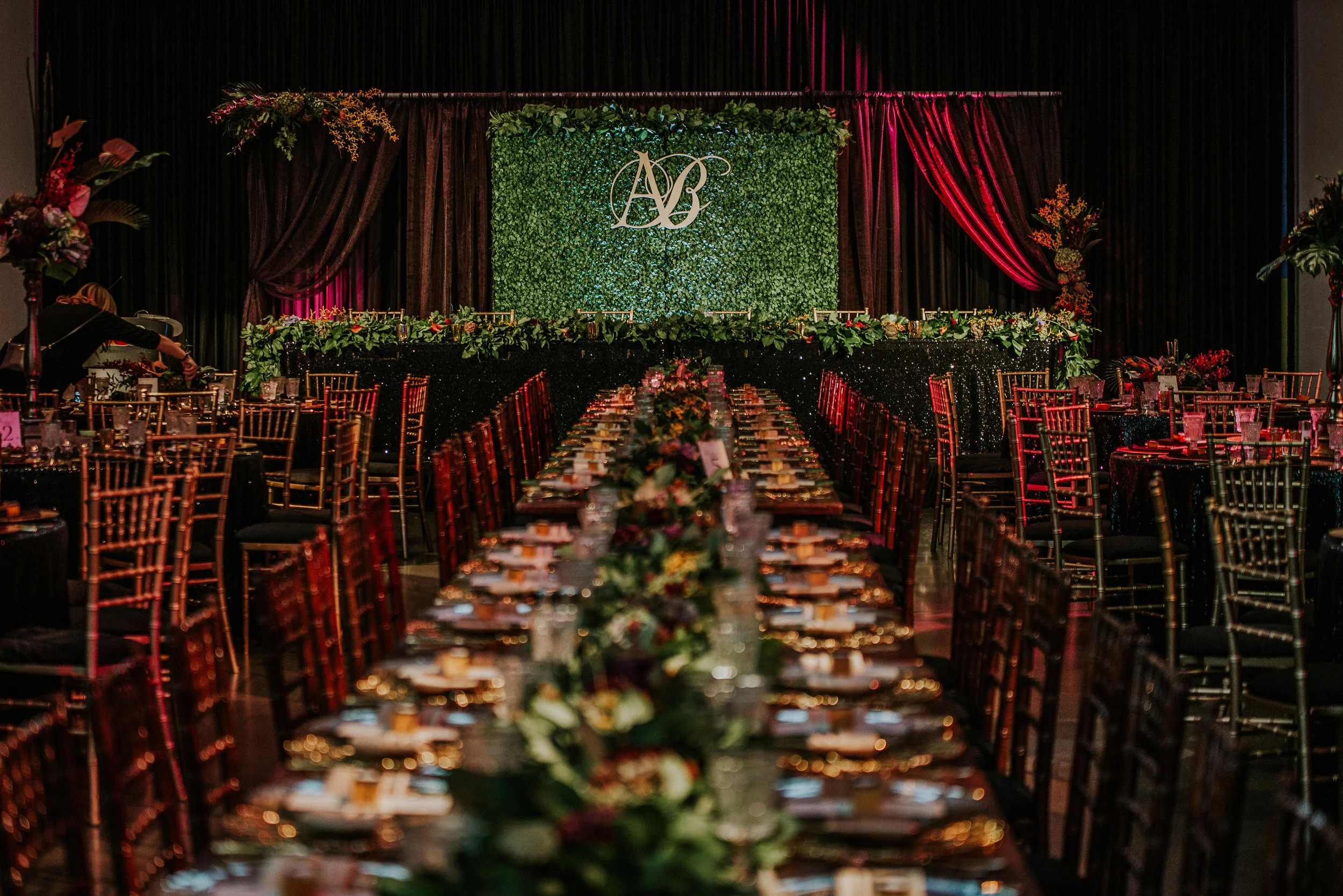Dark and Moody Wedding Reception
