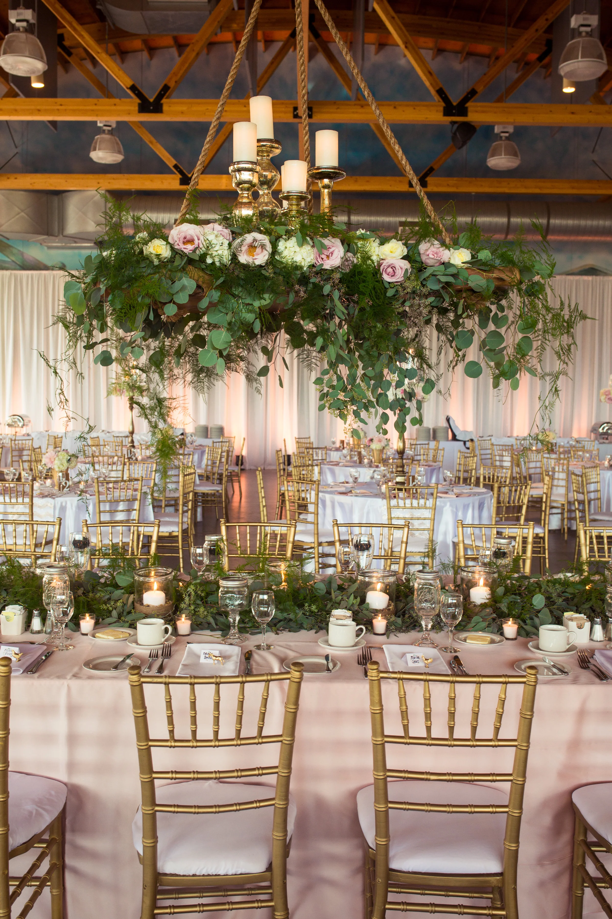 Floral Chandelier and Wedding Reception Décor