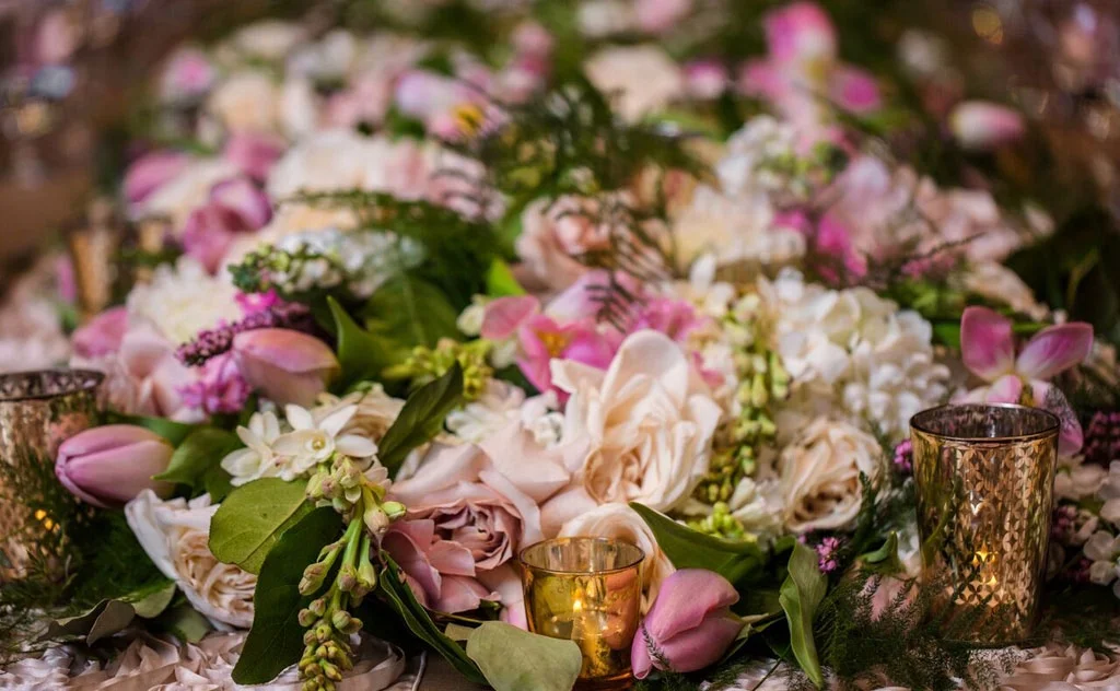 Lush Floral Garland for Wedding Table