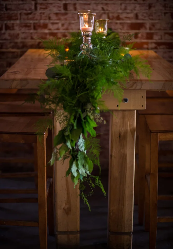 Greenery Garland Table Arrangement