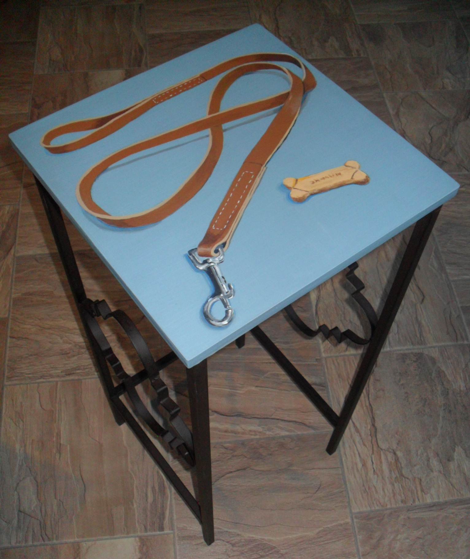 Dog Leash and Biscuit
