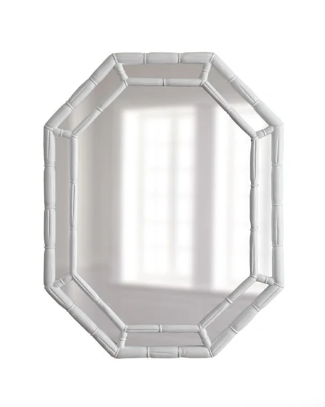 Same white bamboo mirror over the bed in both storyboards 