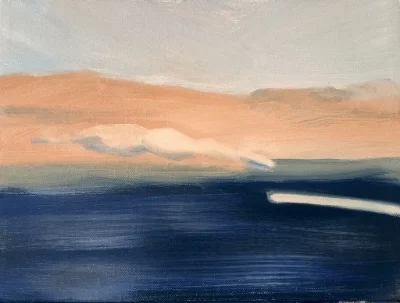 Diving Swimmer (2), 2015. 8x10 inches, oil on canvas. (sold)