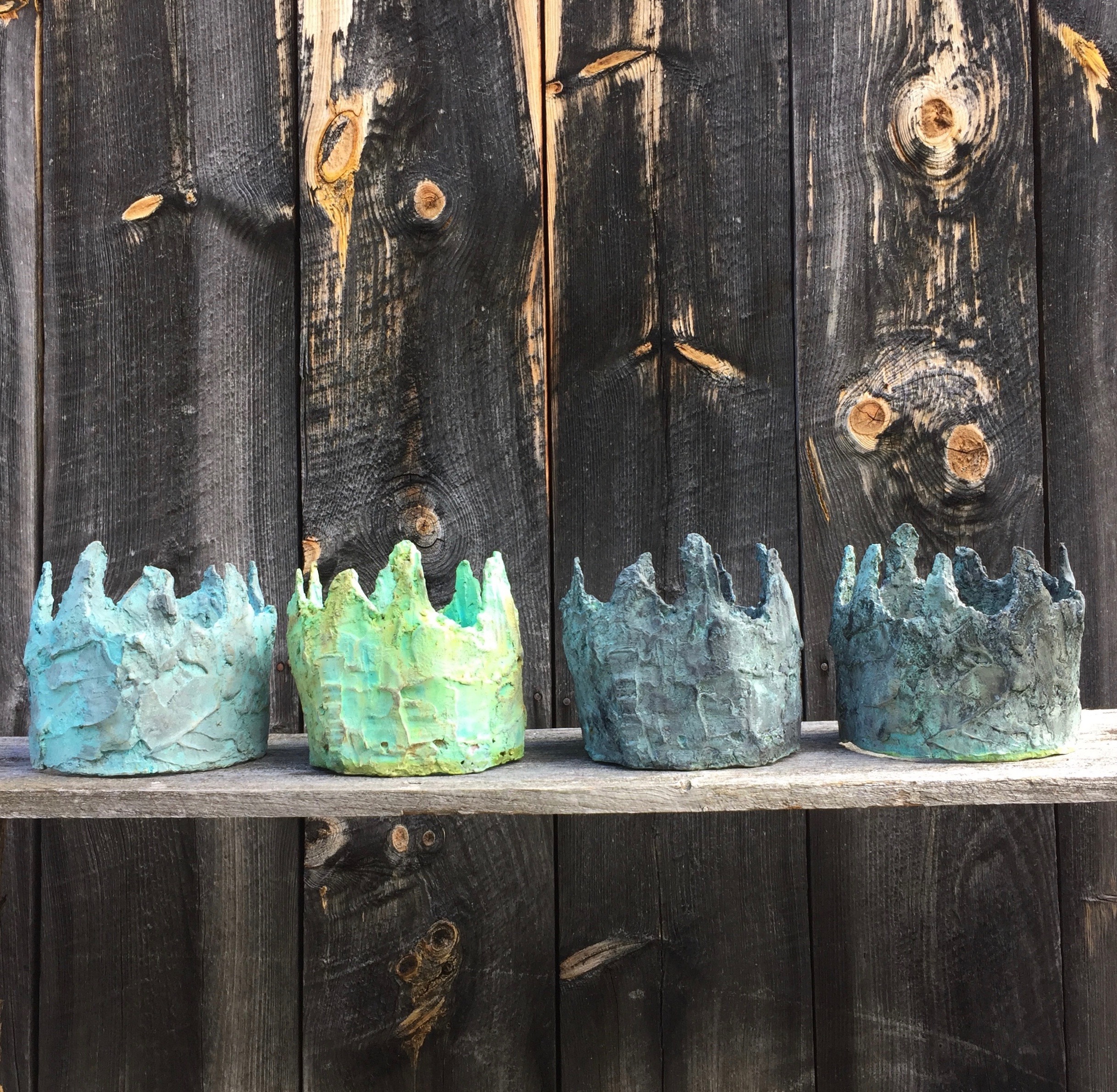 bronze crown series. bronze case from plaster original
