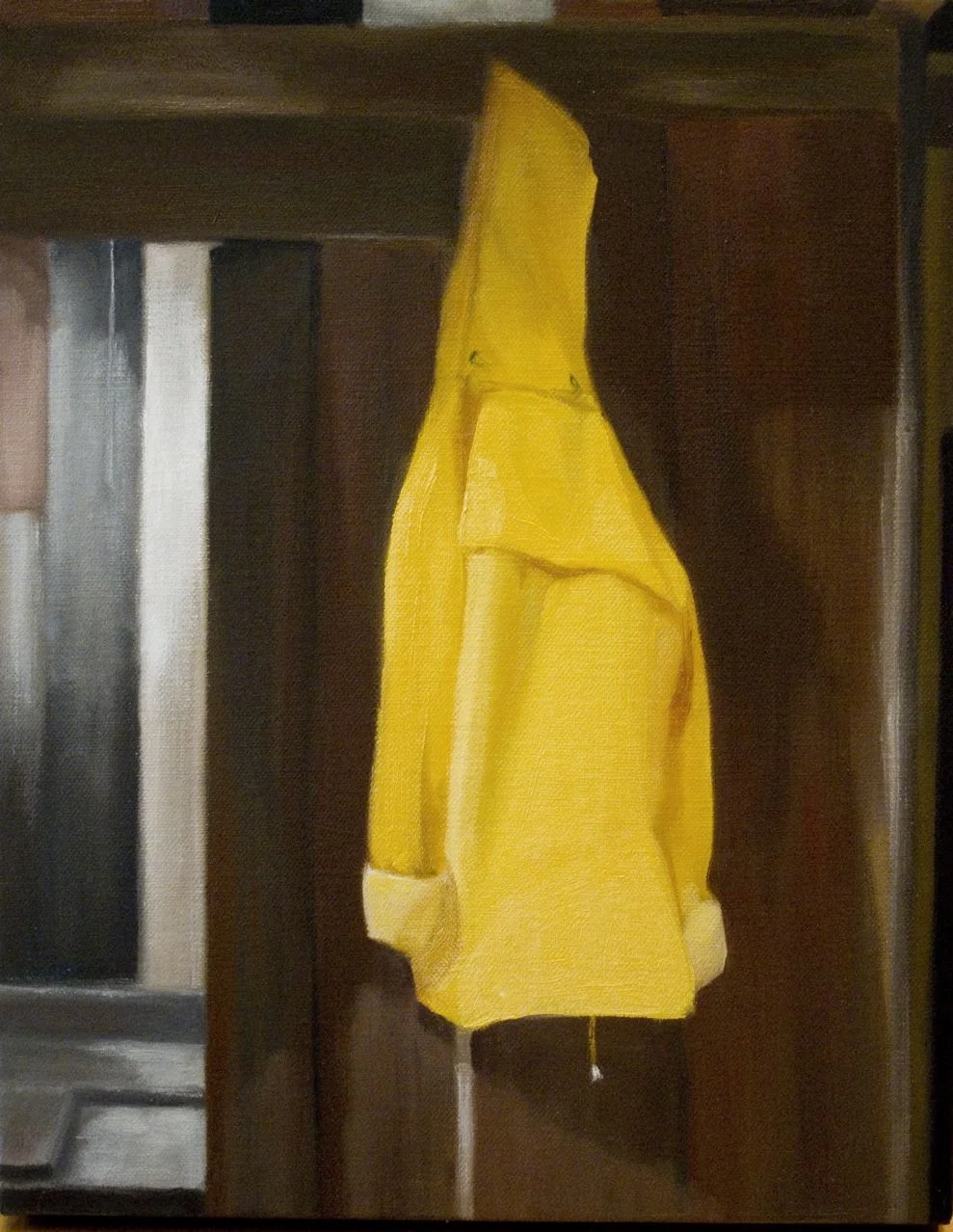 Slicker. 14 x 11 inches, oil on canvas (sold)