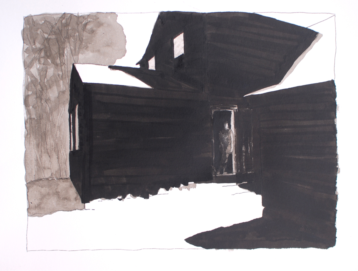 In the Shade 2. 9x12 inches, ink on paper.