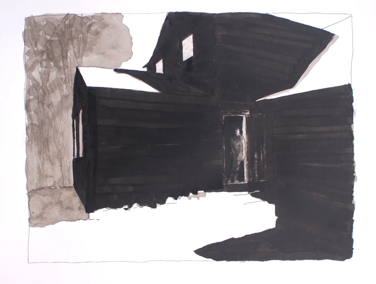 In the Shade 2. 9x12 inches, ink on paper.