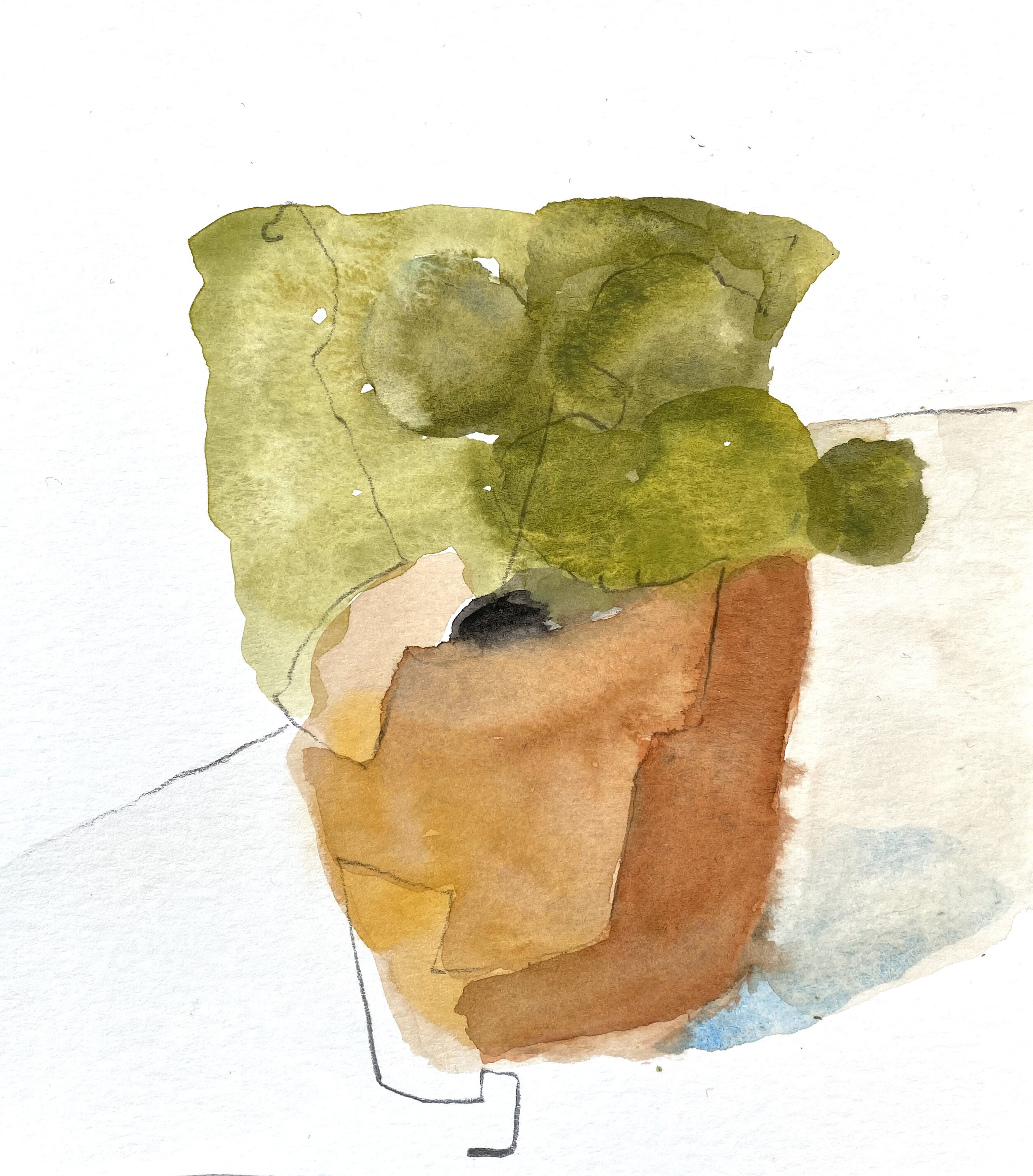 Geranium 2, 2020. Watercolor on paper.