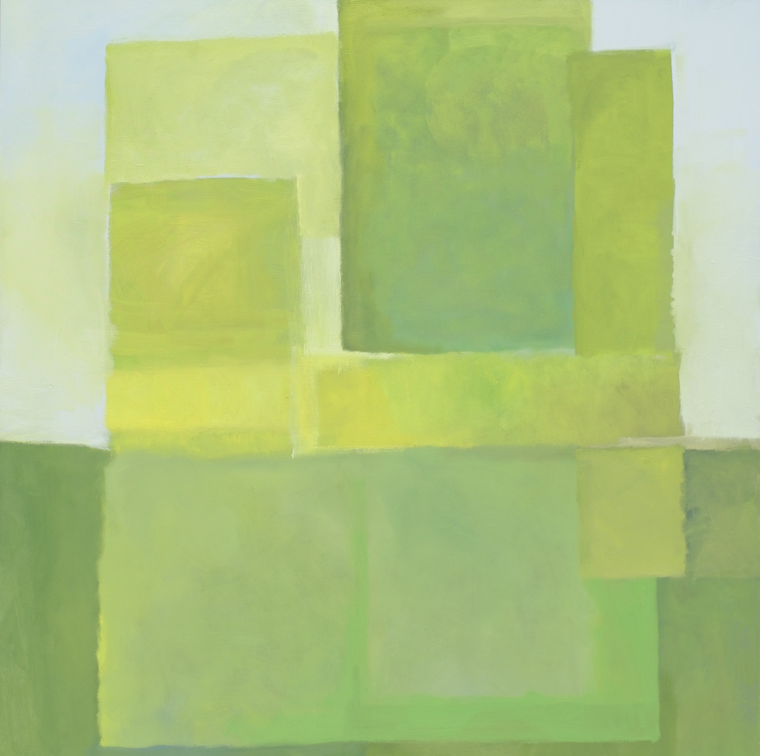 Wet Grass Feet, 2023. 48x48 in. Oil on canvas