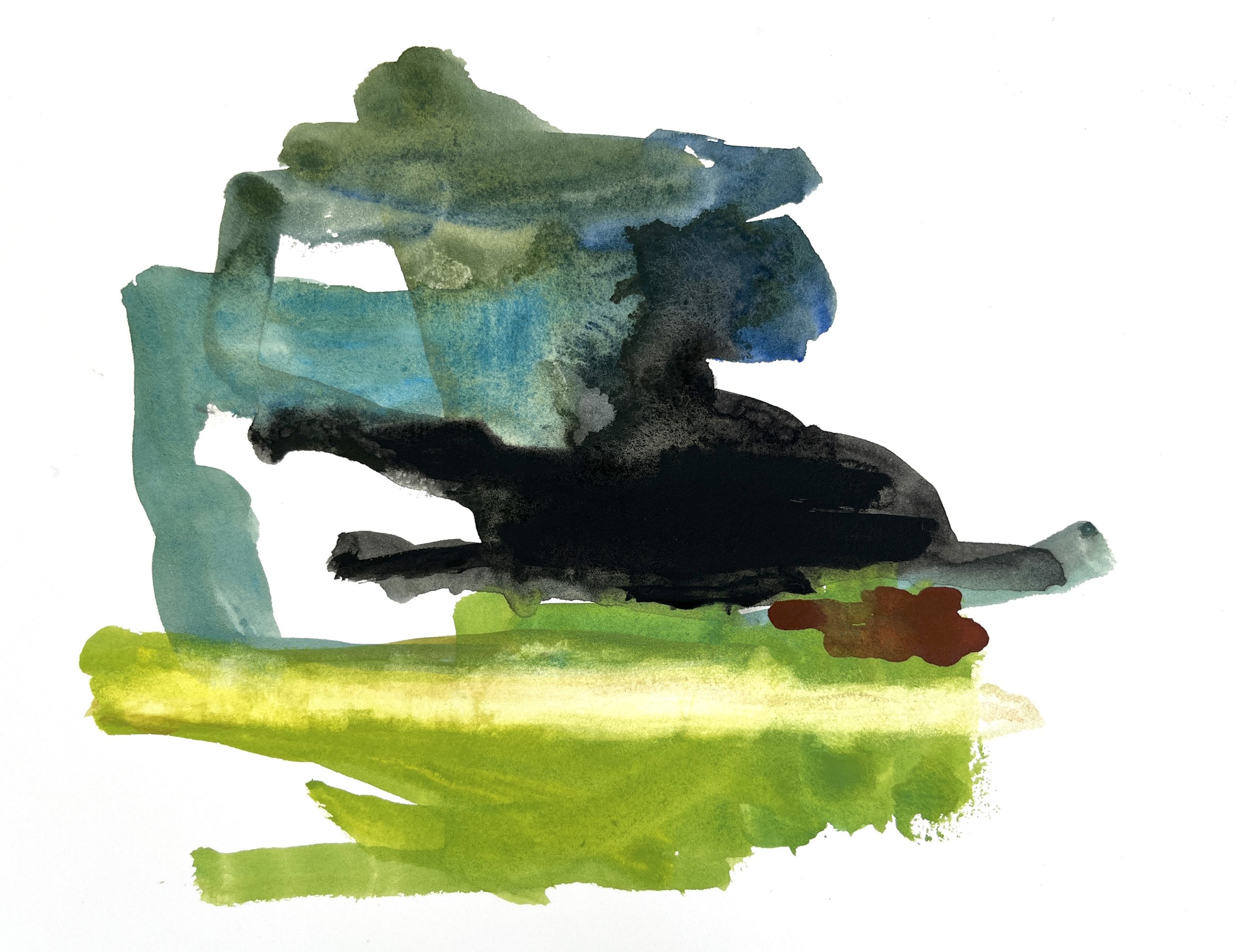 Two Days Ago, 2023. 10x12 in. Watercolor on 300# Arches paper