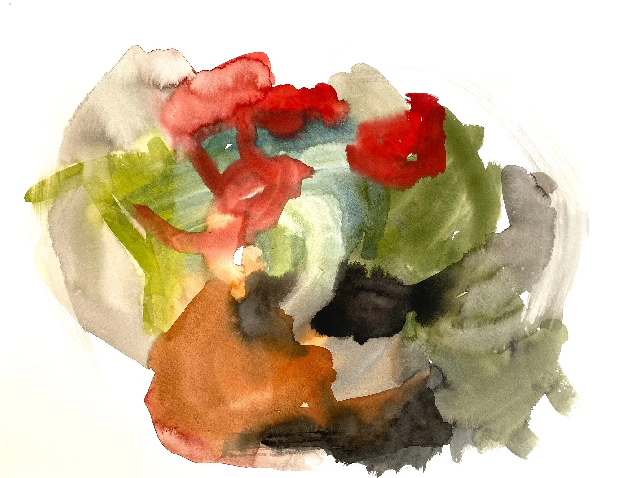 There Were Four No Five, 2017. 18x24 in. Watercolor