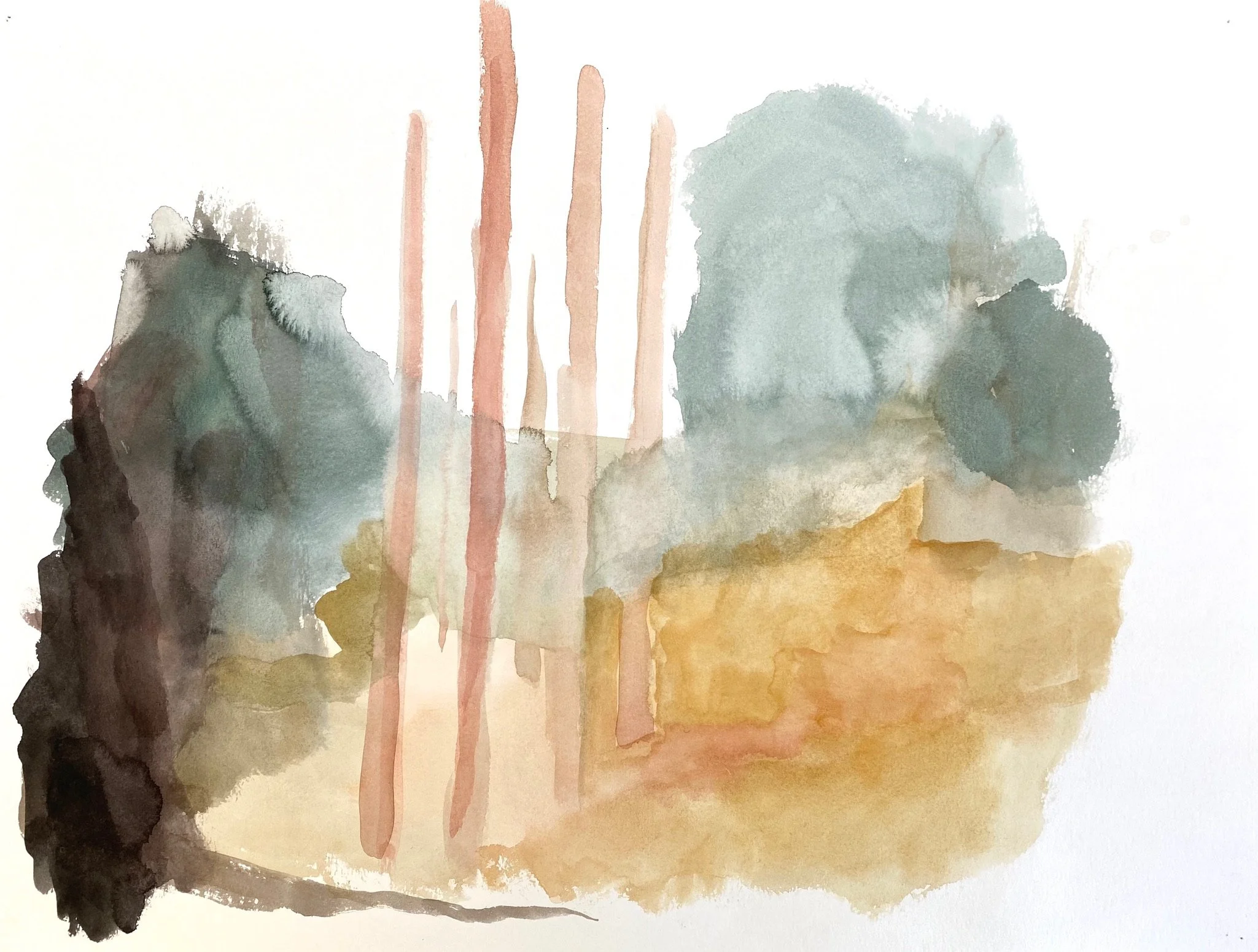 Bandipur, 2017. 18x24 in. Watercolor