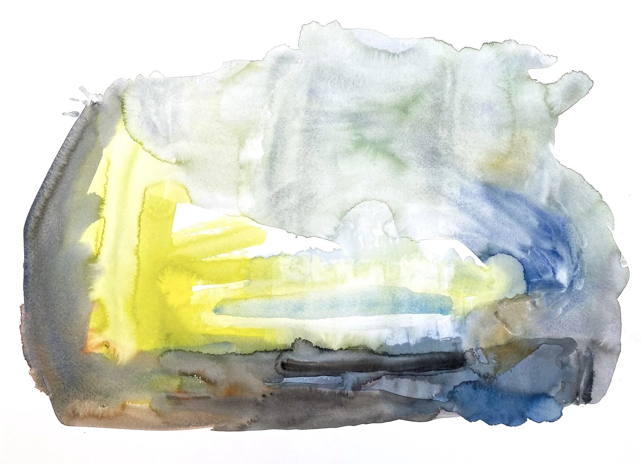 Georgica Road, 2017. 18x24 inches, watercolor