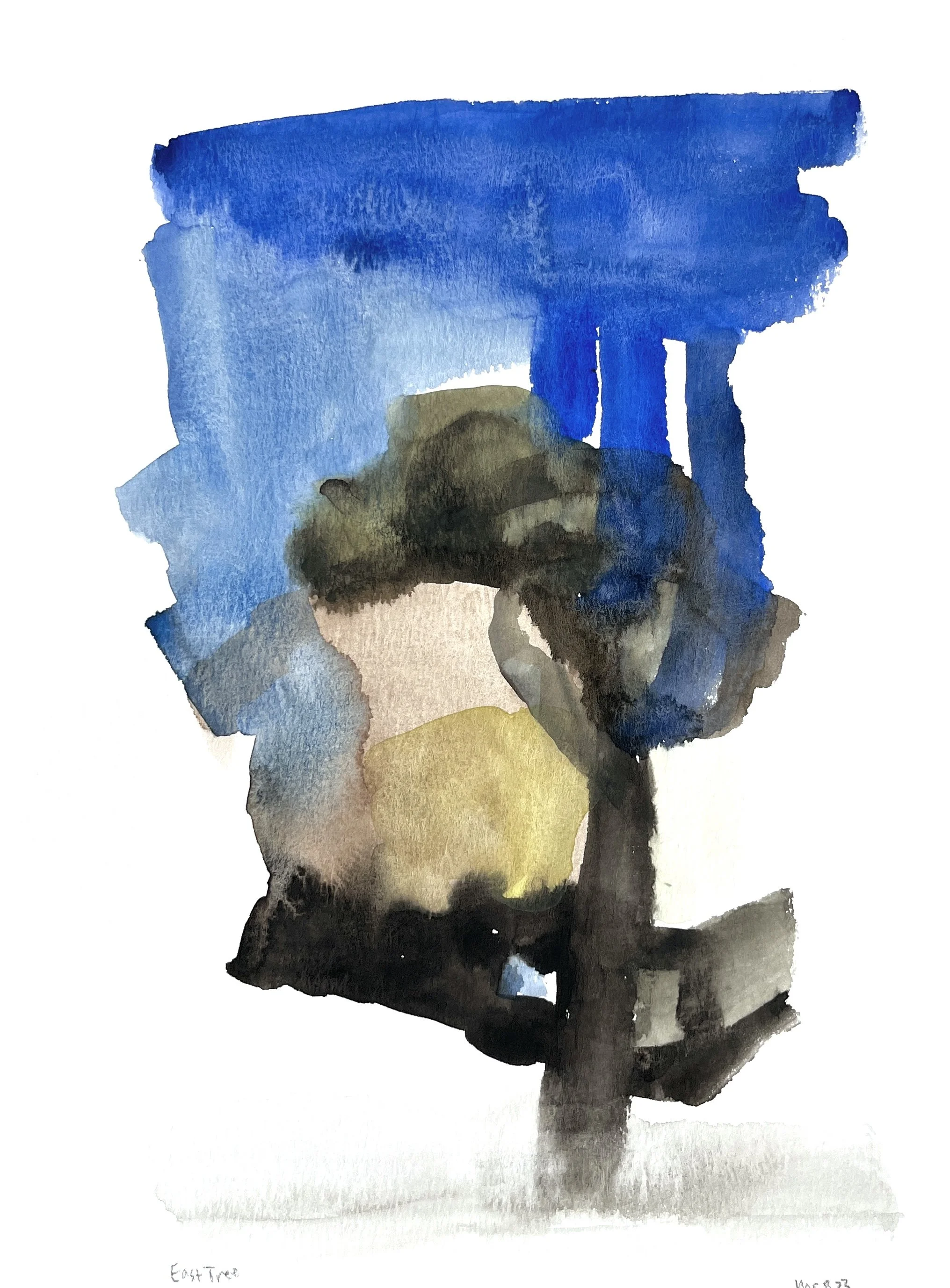 East Tree, 2023. 12x9 in. watercolor