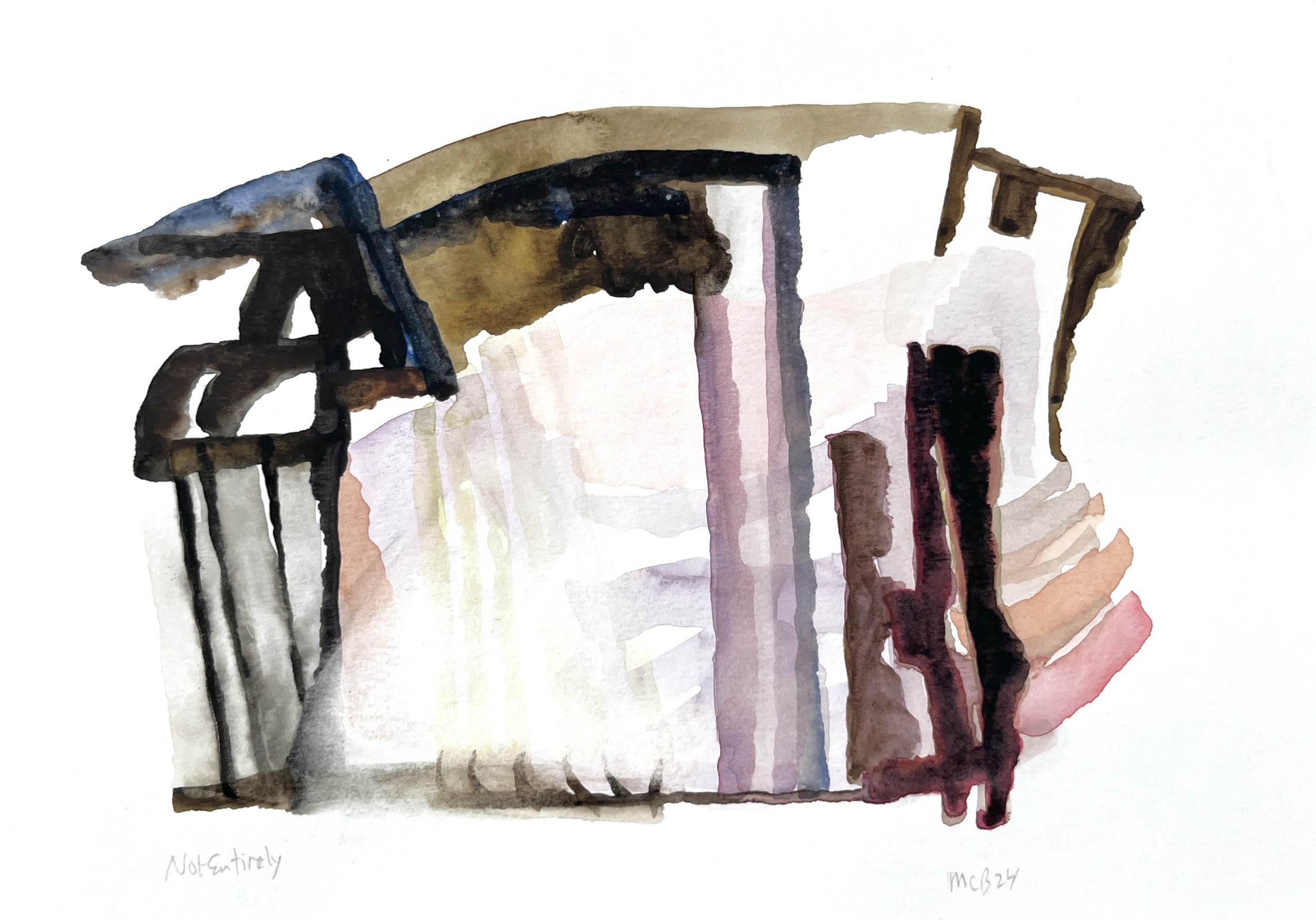 Not Entirely, 2024. 7x10 in. watercolor